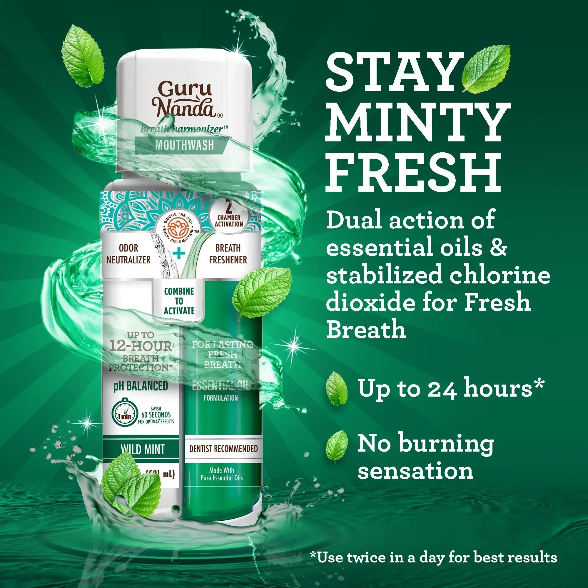 Dual Barrel Breath Harmonizer Mouthwash - Wild Mint