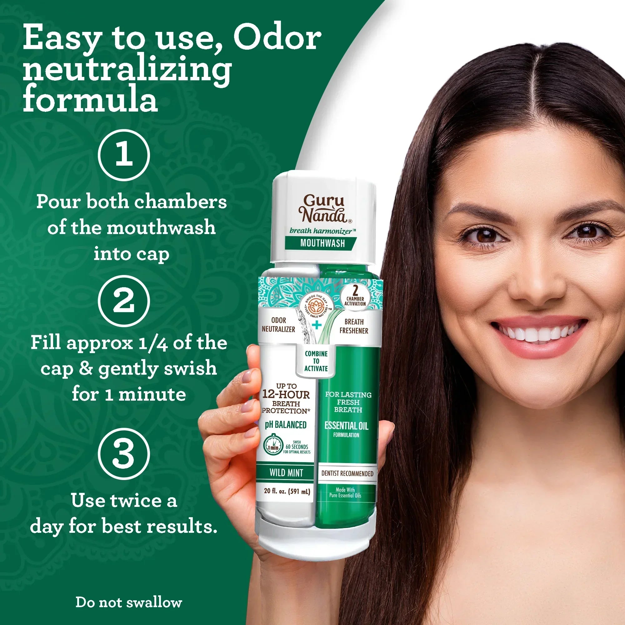 Dual Barrel Breath Harmonizer Mouthwash - Wild Mint