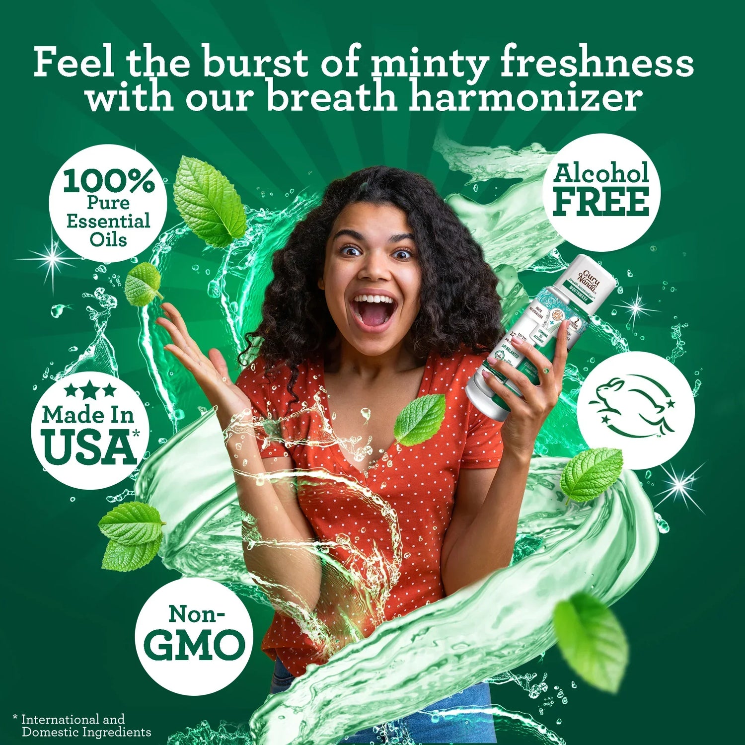 Enjuague bucal armonizador del aliento de doble barril - Menta silvestre - 20 oz