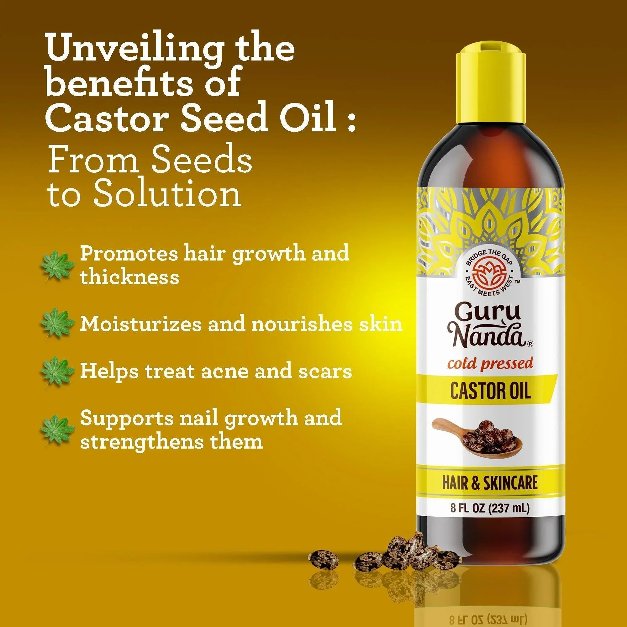 Cold Pressed Castor Oil – 8 fl oz