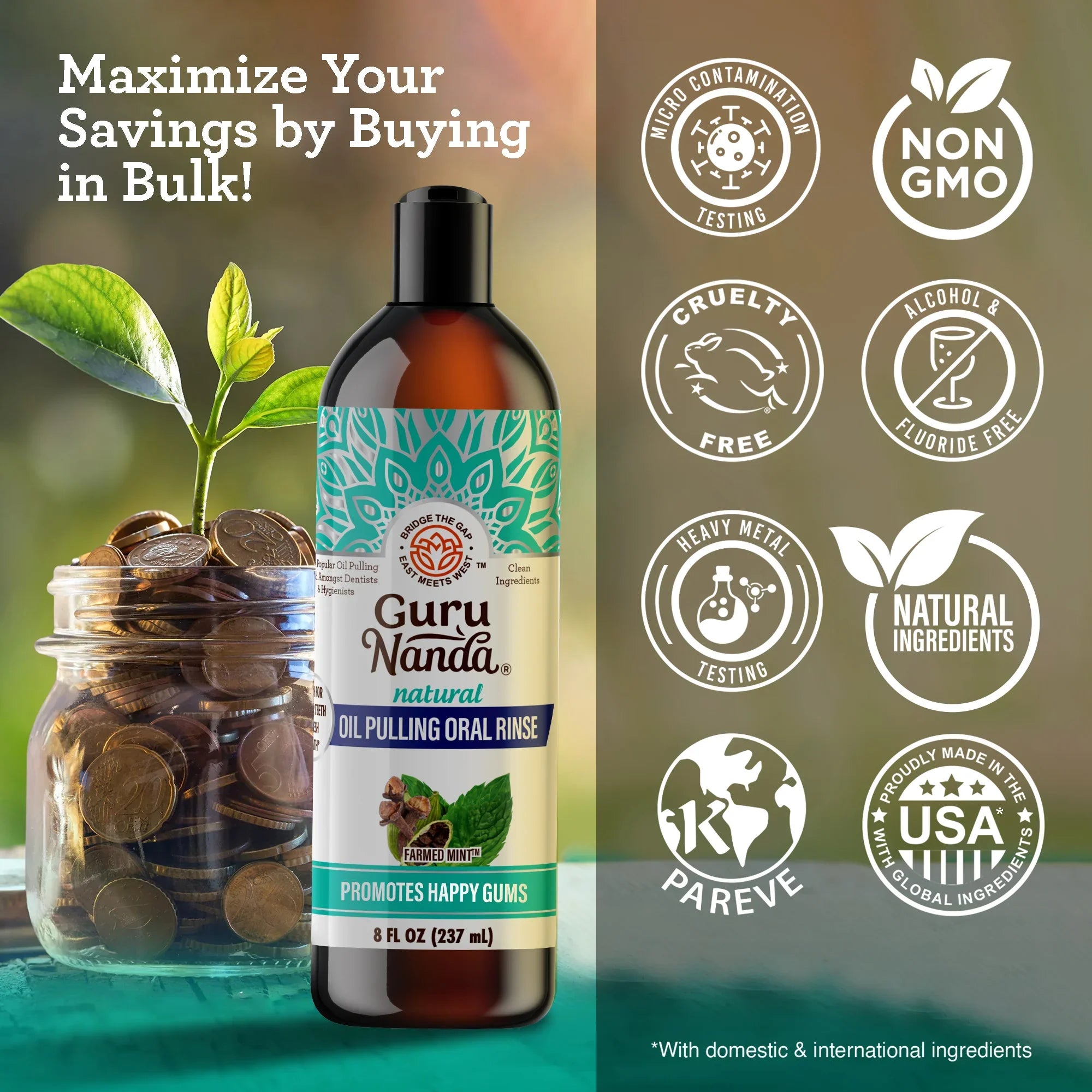 Huile de massage à la noix de coco et à la menthe, aux huiles essentielles et aux vitamines (1 paquet)