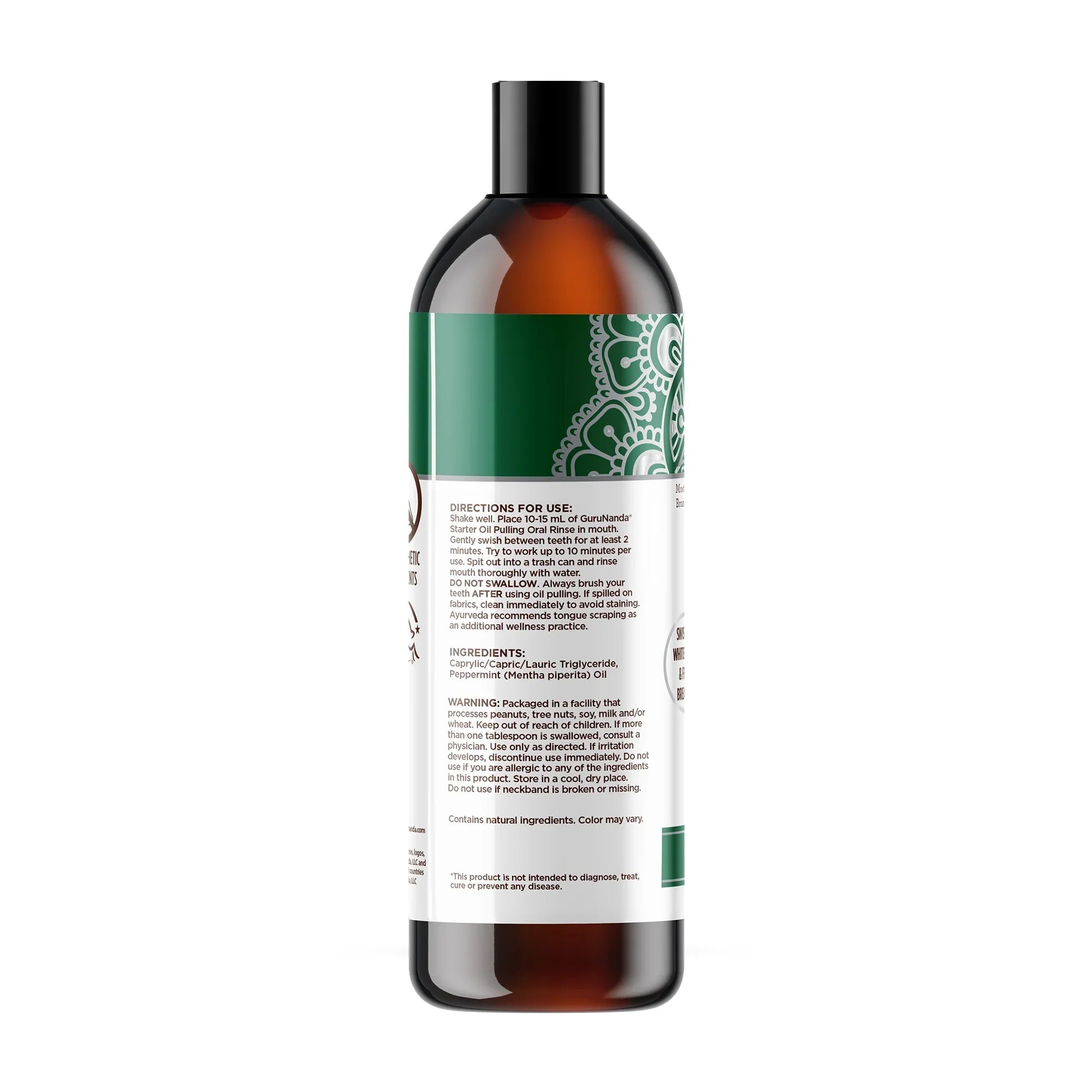 Huile de départ pour le bain de bouche à la noix de coco et à la menthe poivrée - 237 ml
