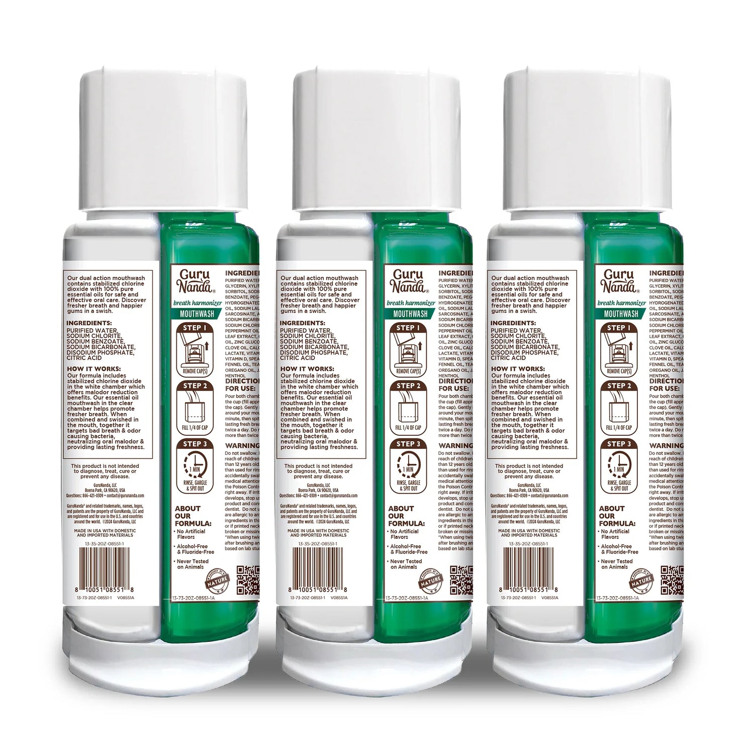 Dual Barrel Breath Harmonizer Mouthwash - Wild Mint - 3 Pack