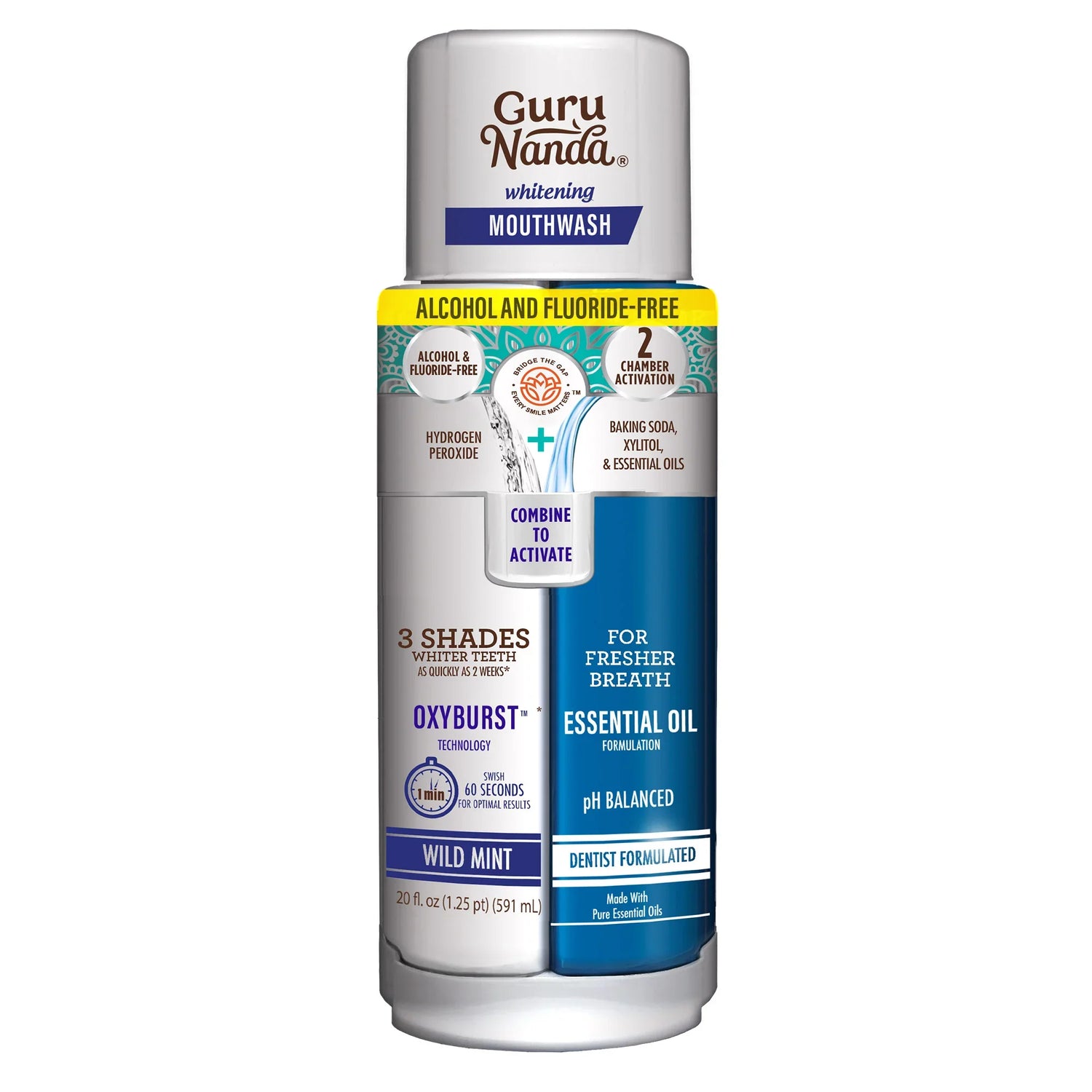 Guru Nanda mouthwash bottle on a white background