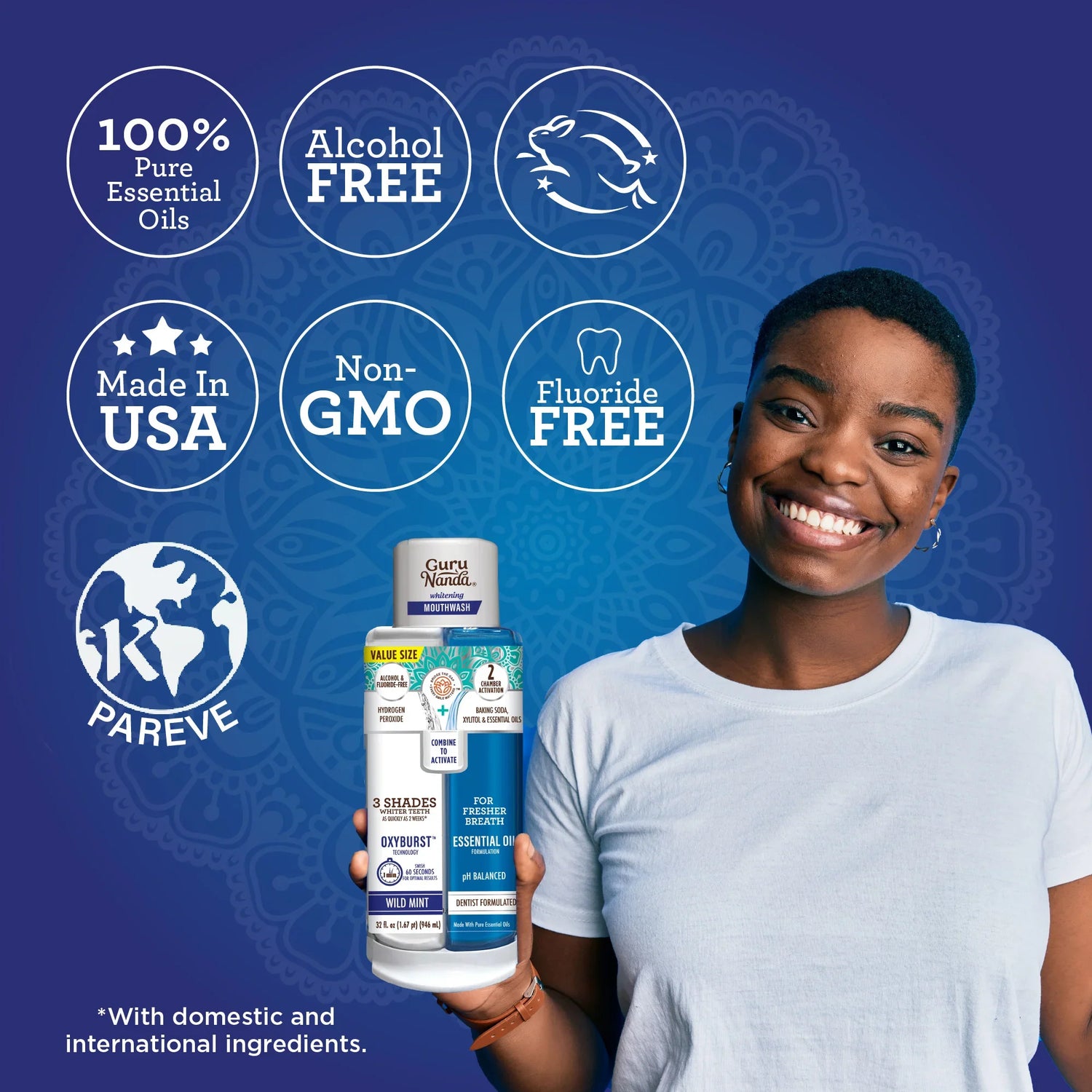 Dual Barrel Oxyburst Whitening Mouthwash, Value Size - 32 Fl Oz