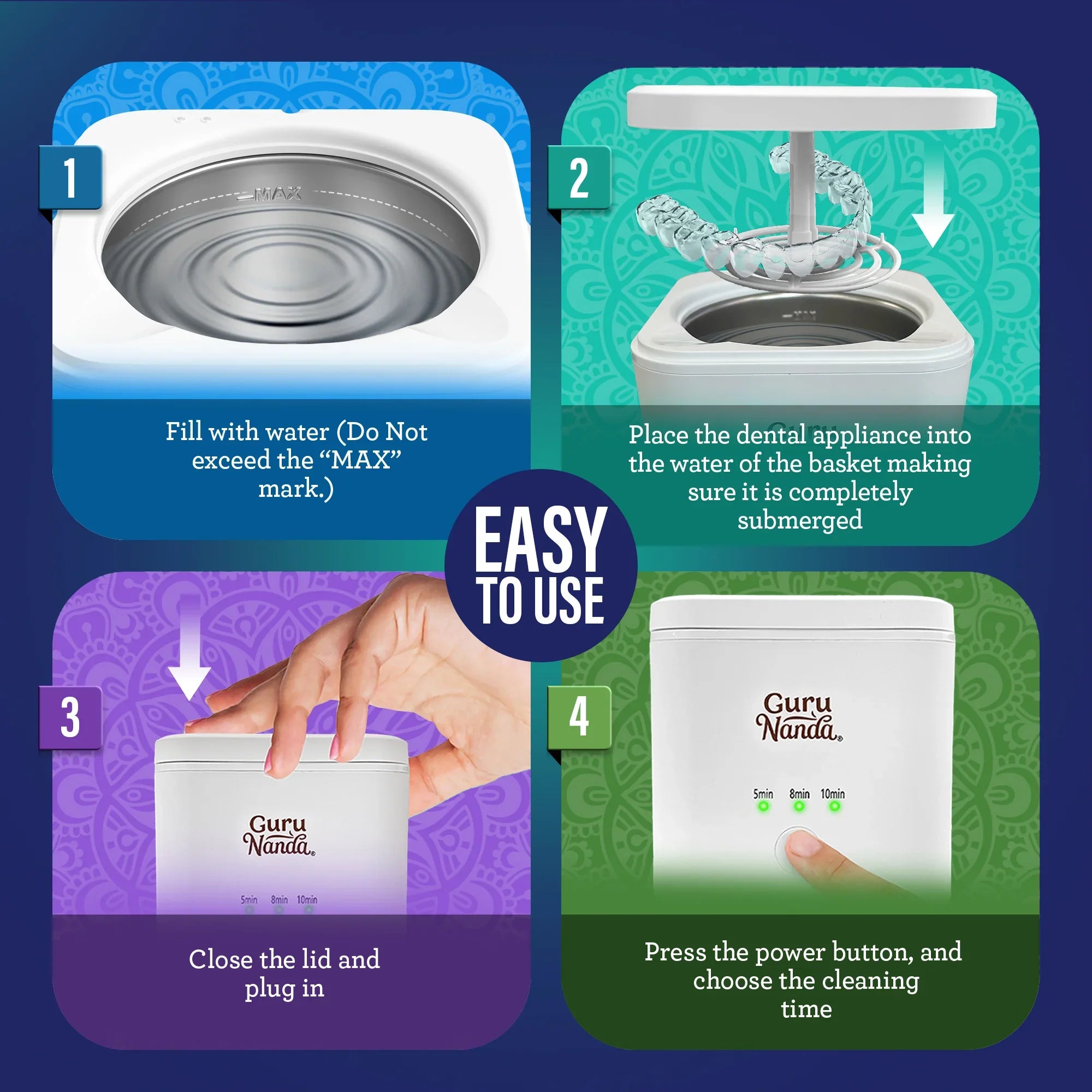 Pod de nettoyage pour appareils de contention et prothèses dentaires