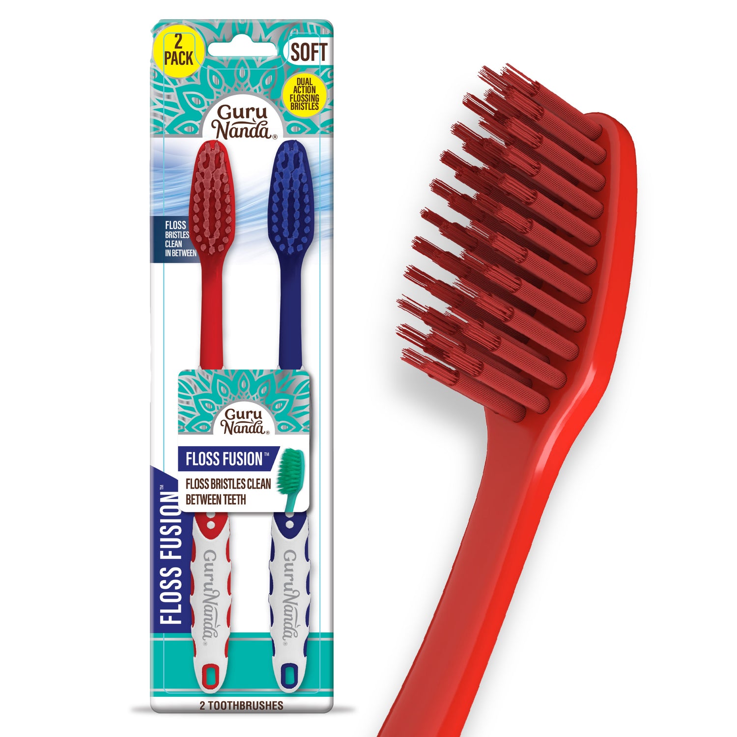 Floss Fusion Toothbrushes ( 2 Pack)