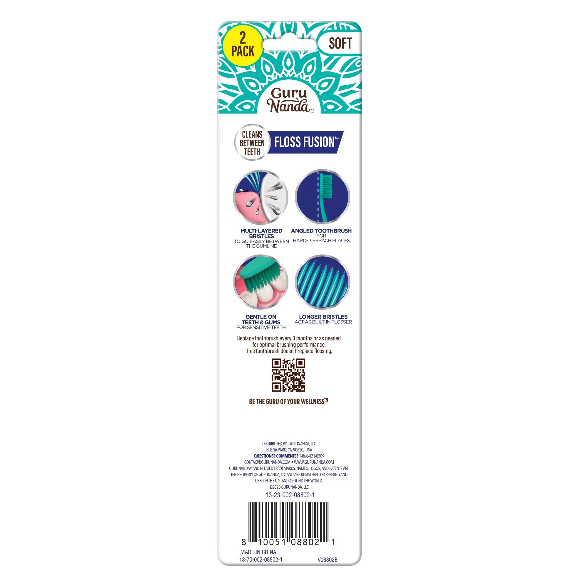 Brosses à dents Floss Fusion (lot de 2)