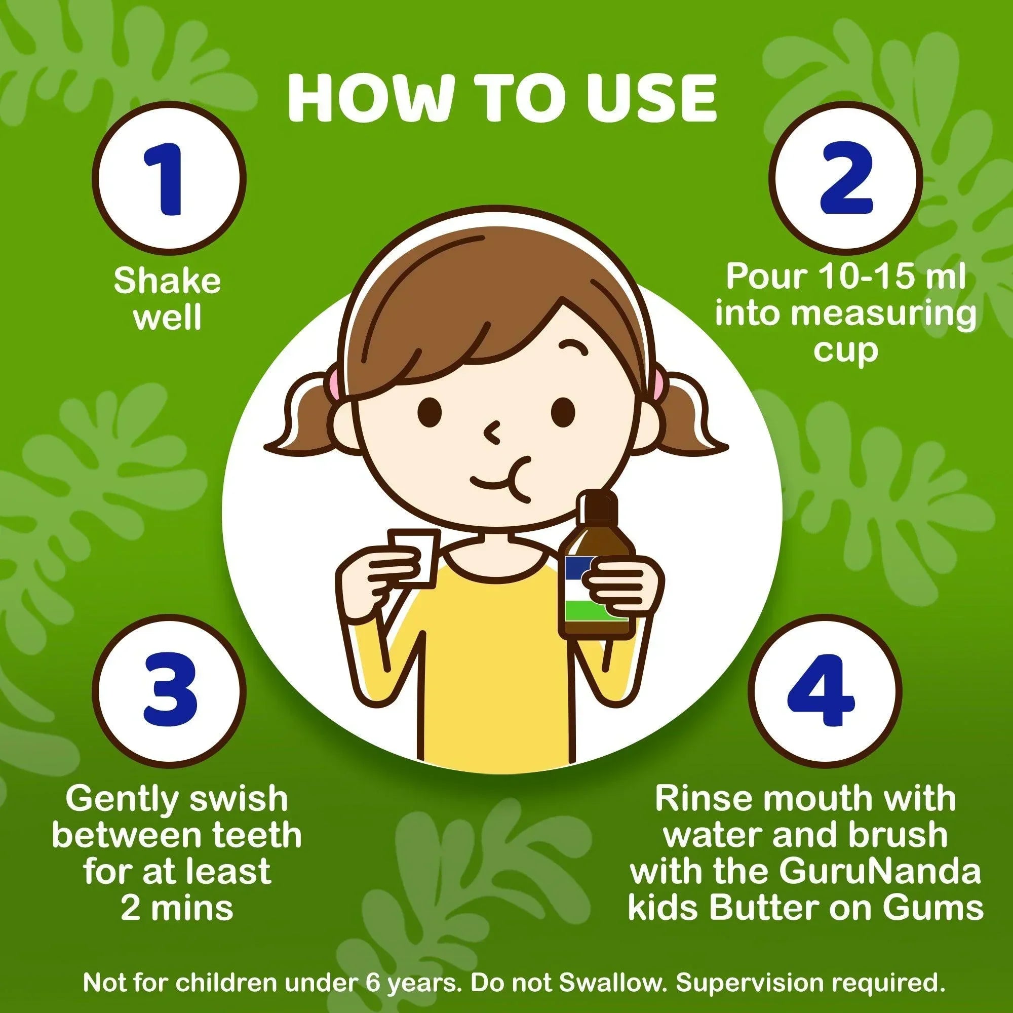 Enjuague bucal con aceite para niños - Sabor a bayas, limón y rosa - 226 g