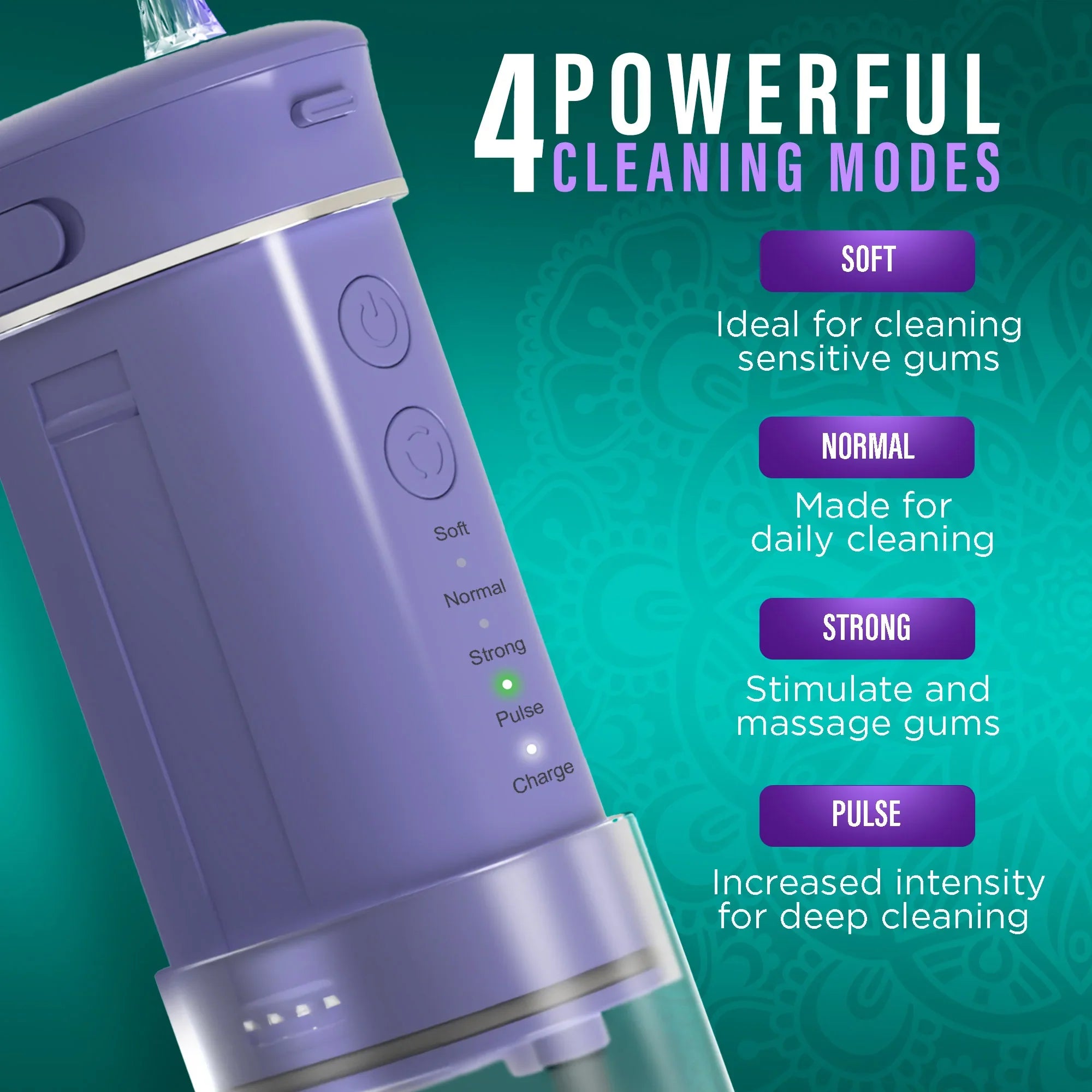 Compact Dental Water Flosser (180 ml) - Lavender