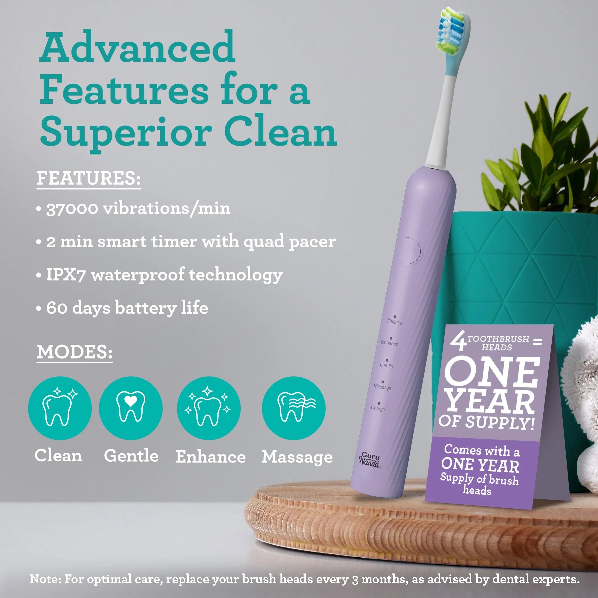 Brosse à dents sonique et hydropulseur portable Lion & Lamb 2.0 - Lavande