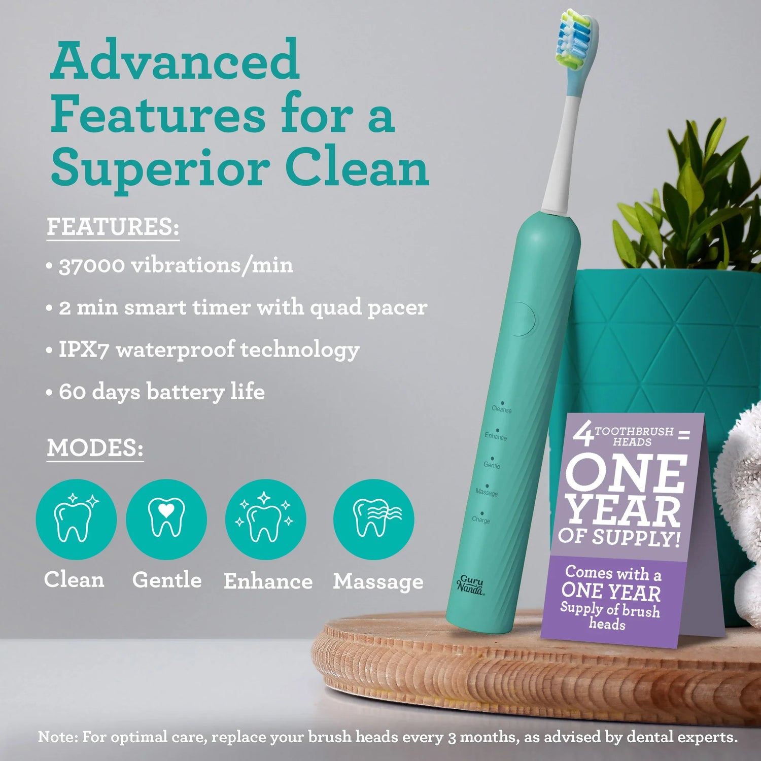 Lion & Lamb 2.0 Portable Sonic Toothbrush & Water Flosser - Teal