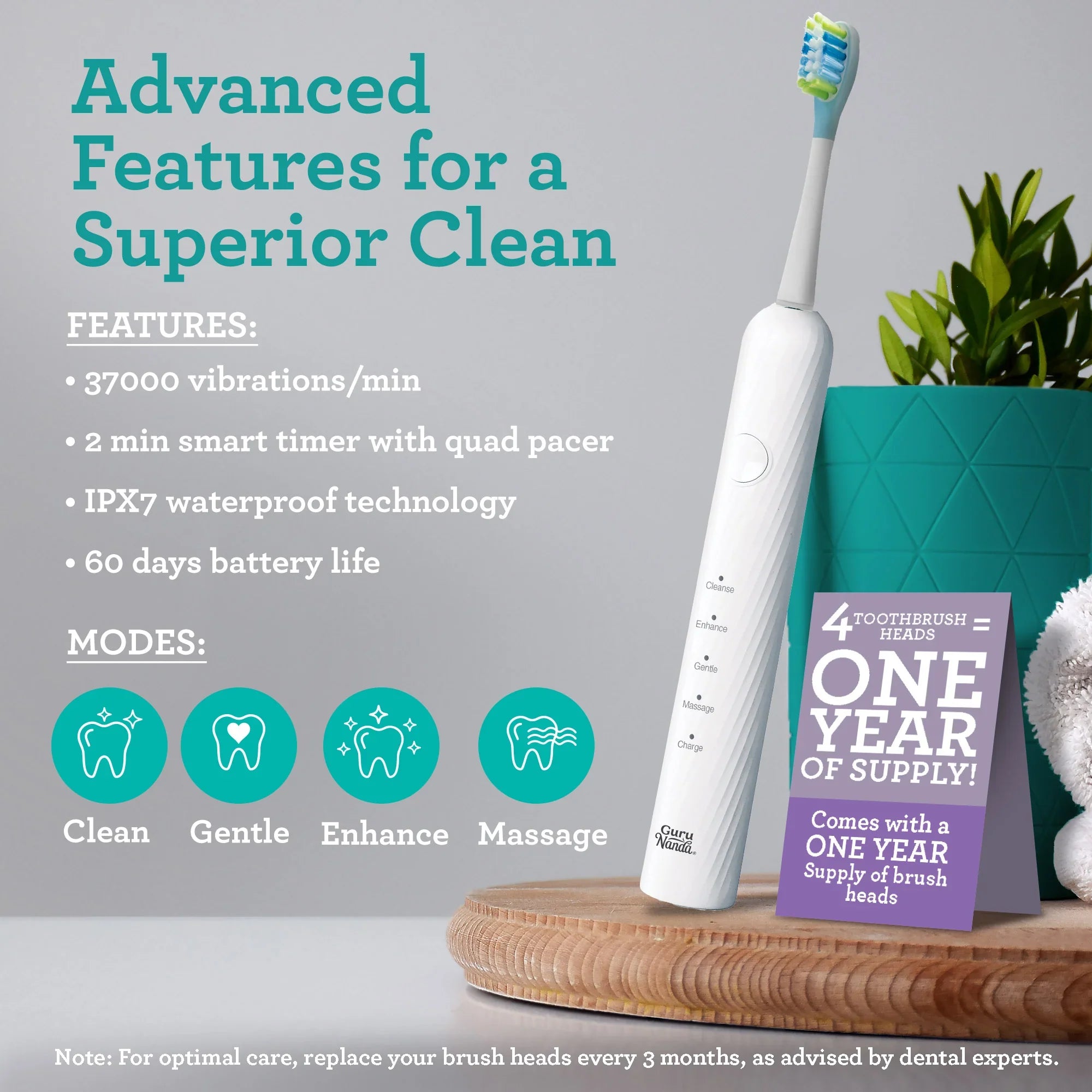 Brosse à dents sonique et hydropulseur portable Lion & Lamb 2.0 - Blanc