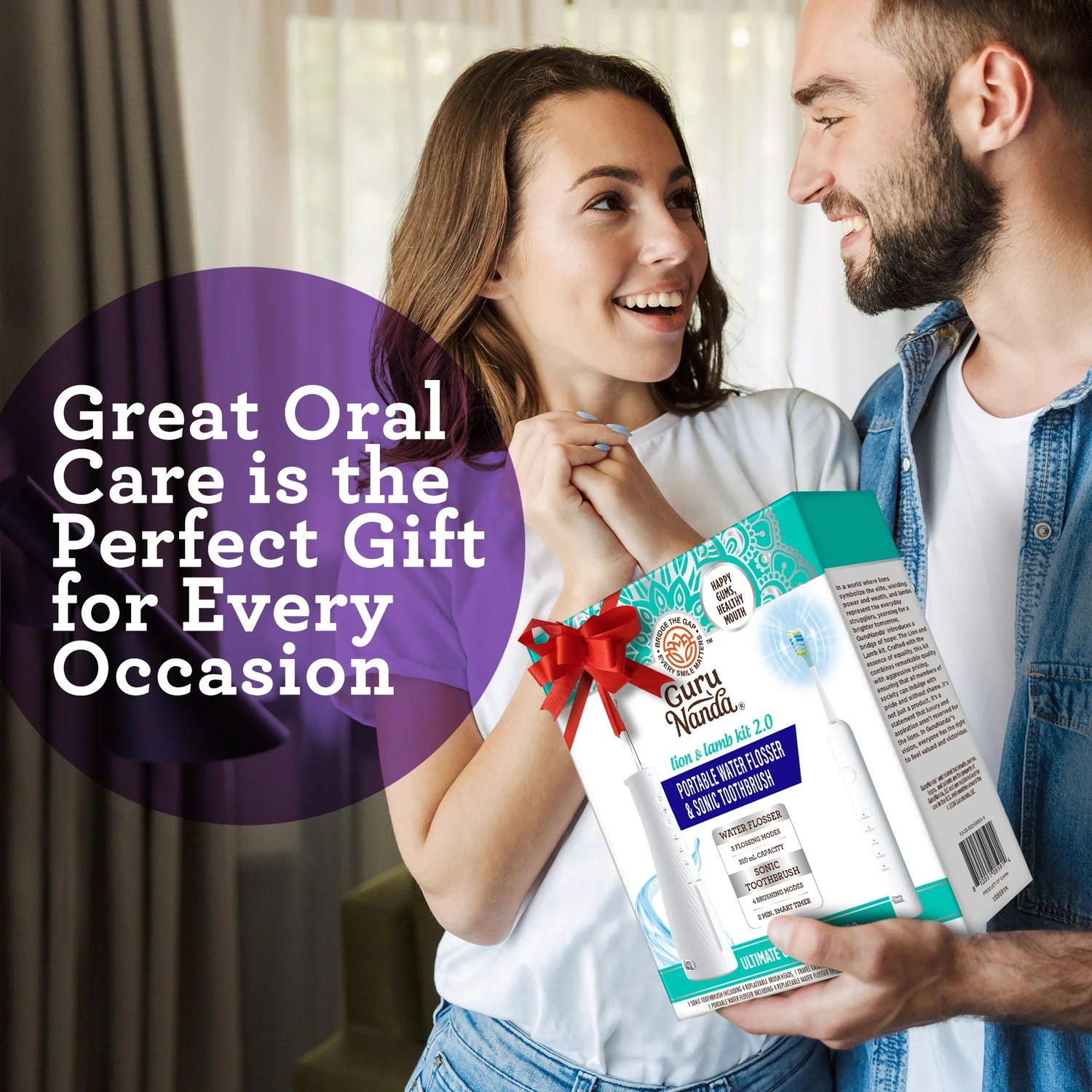 Lion & Lamb 2.0 Portable Sonic Toothbrush & Water Flosser - White