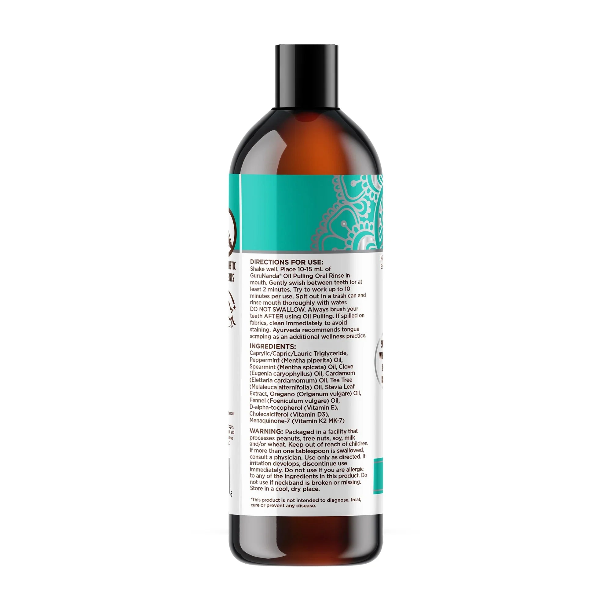 Bottle with a label on a white background