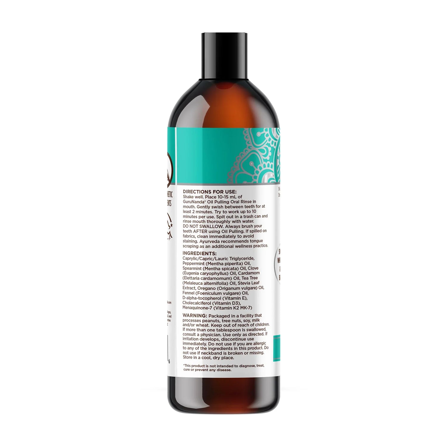 Bottle with a label on a white background