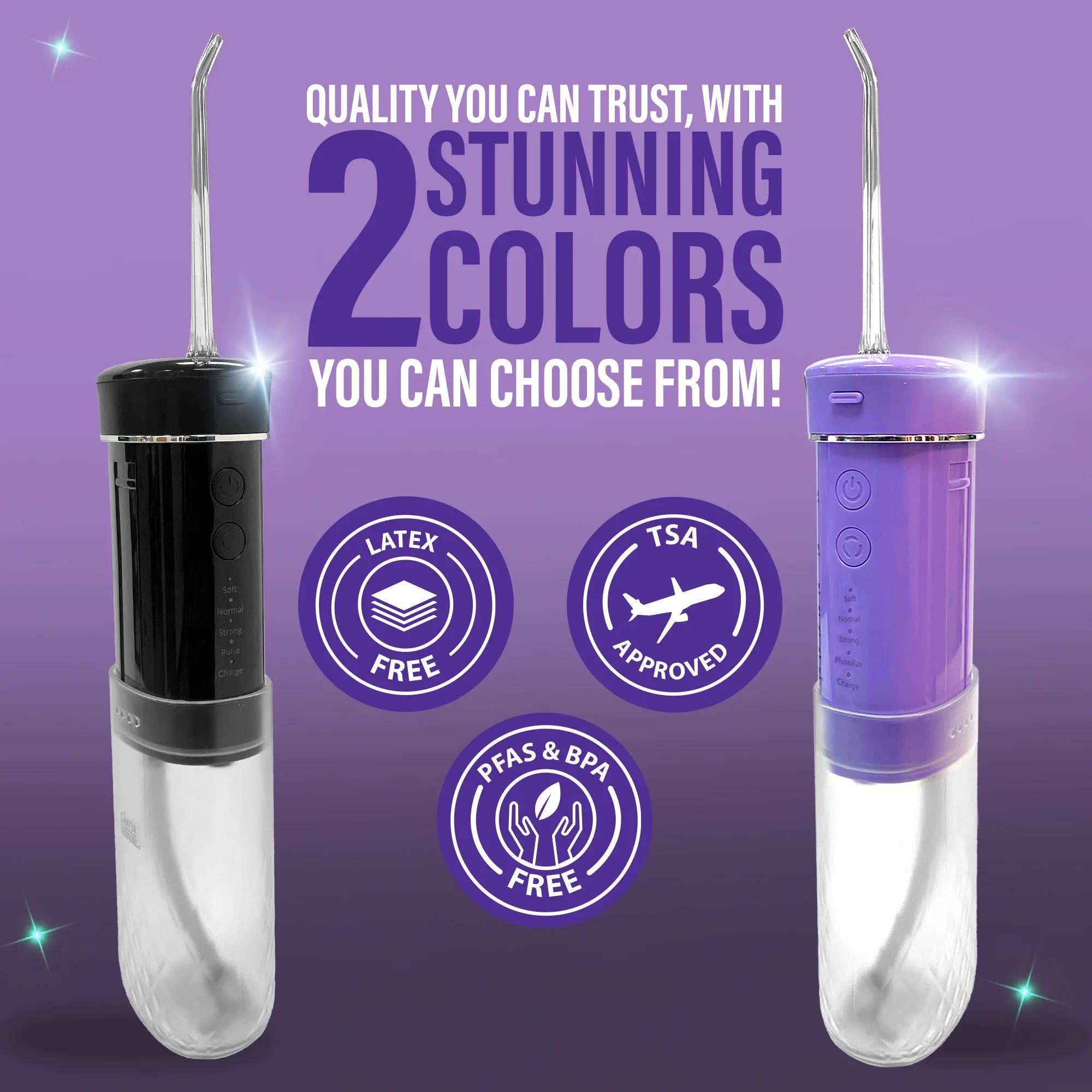 Irrigador bucal compacto (180 ml) - Negro