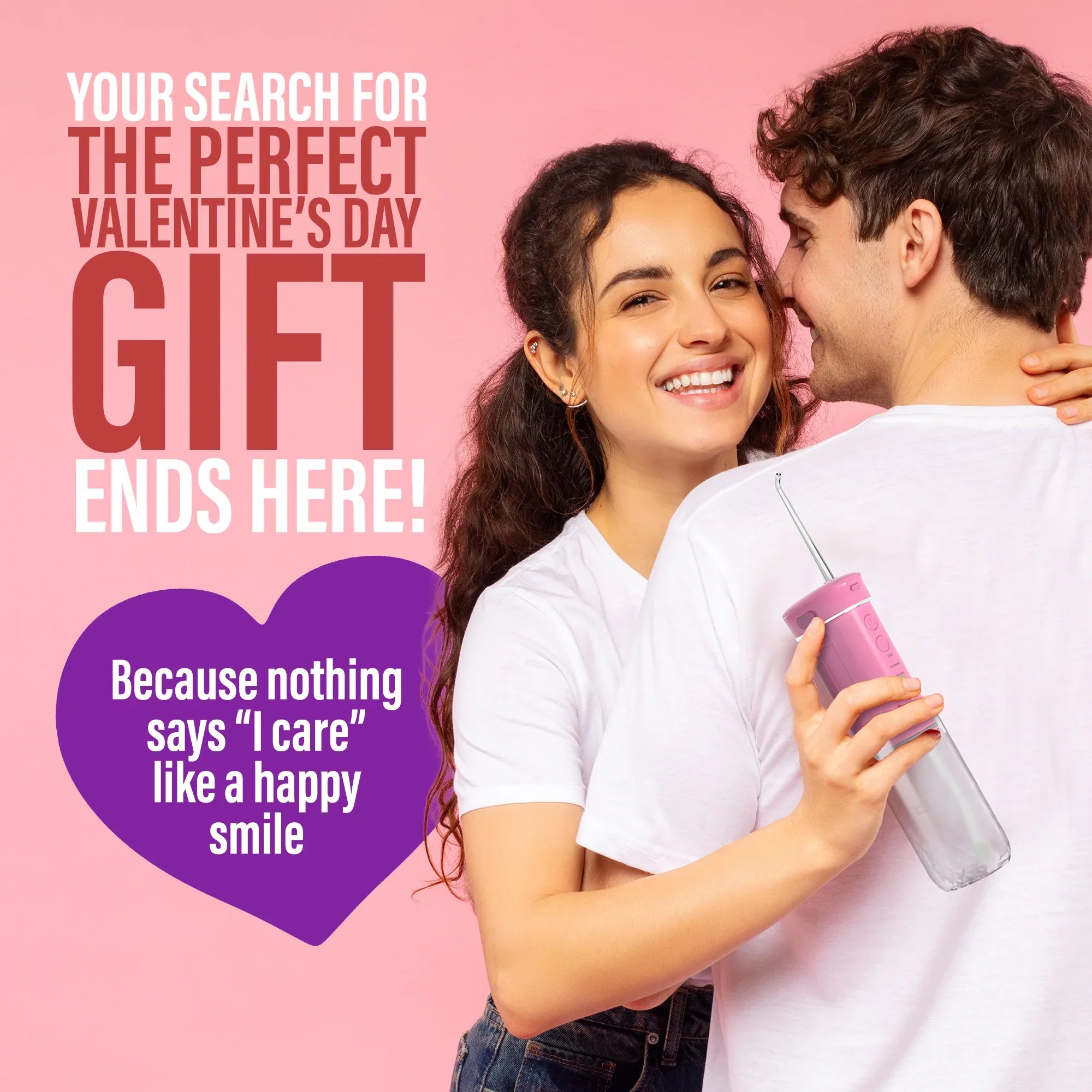 Exclusive Compact Dental Water Flosser (180 ml) - Pink