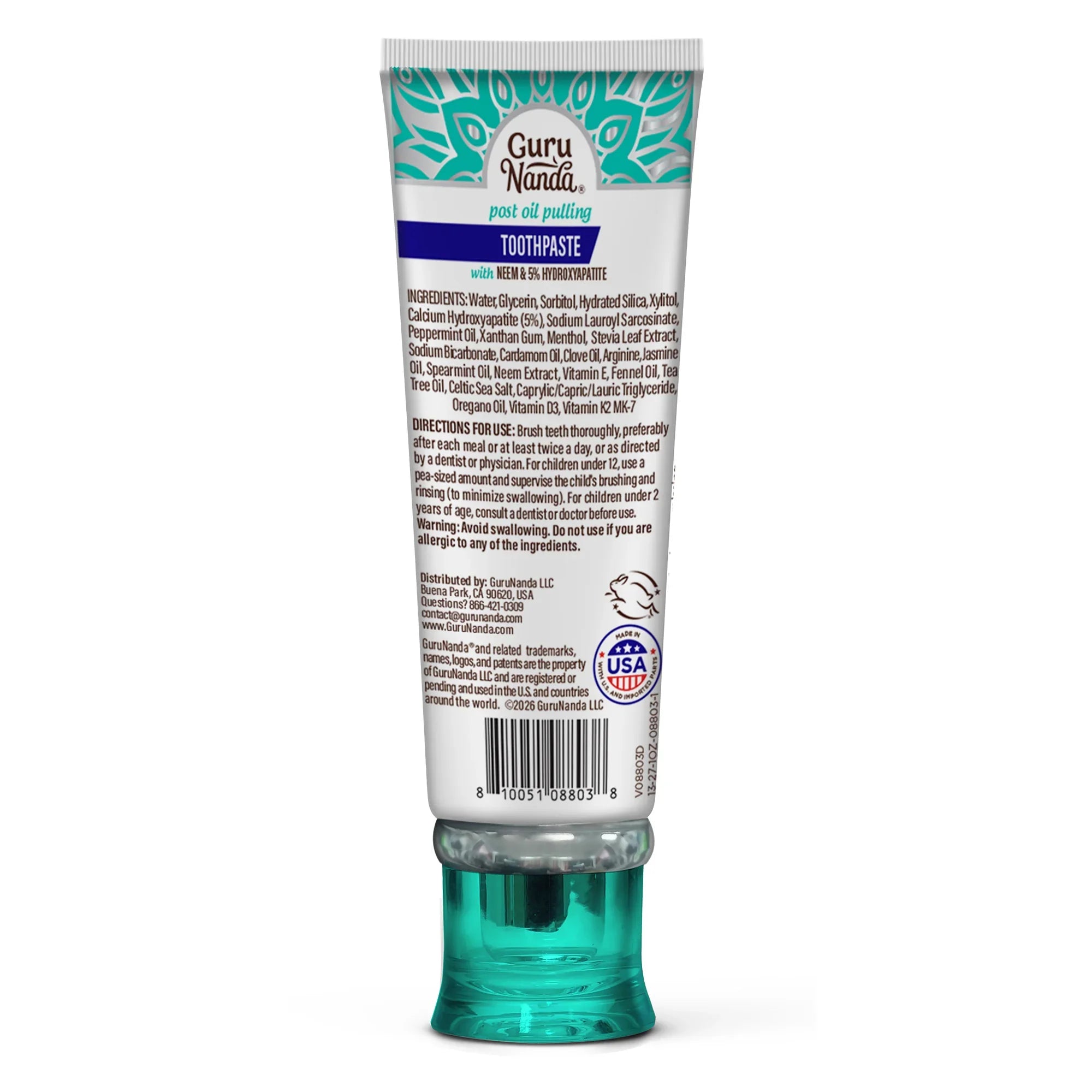 Travel-Size Hydroxyapatite & Neem Whitening Toothpaste, Fluoride Free – 1 oz