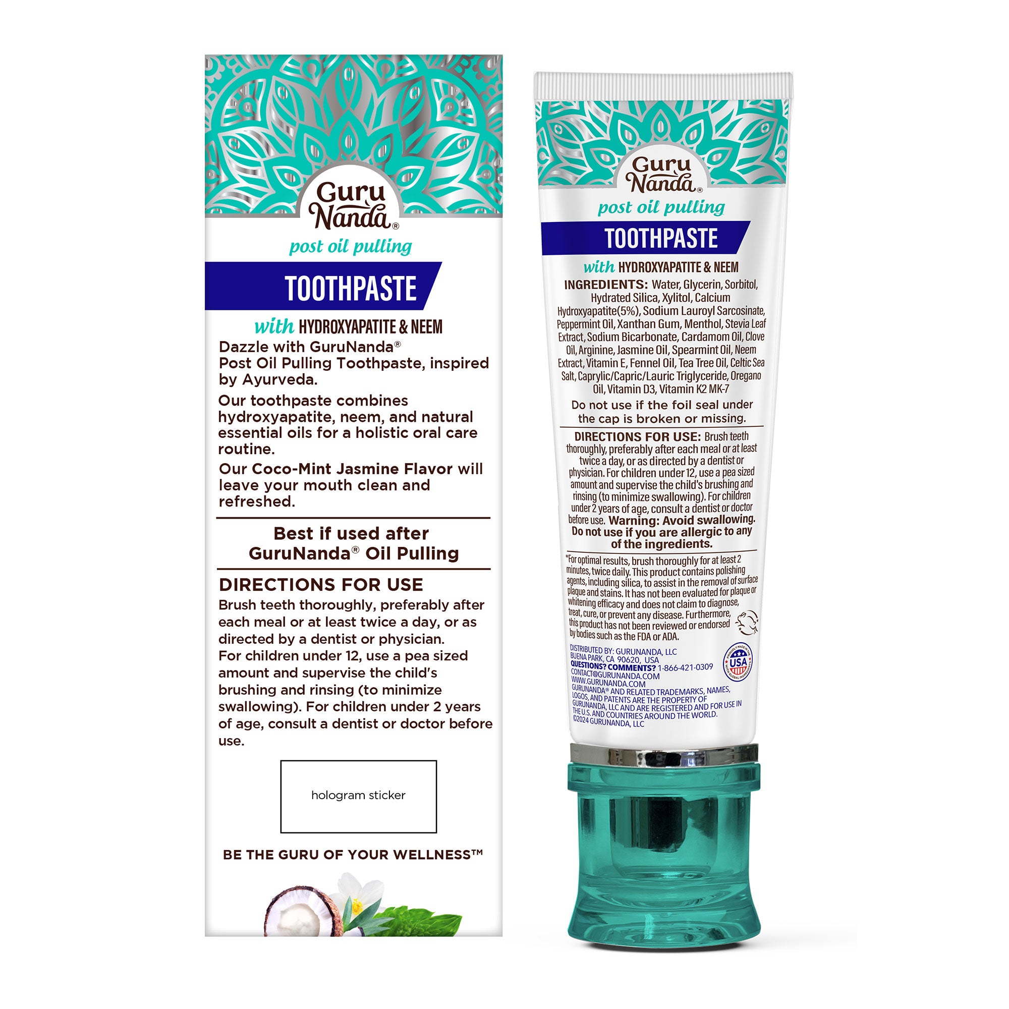 Fluoride Free Whitening Toothpaste with Hydroxyapatite - 1 Pk