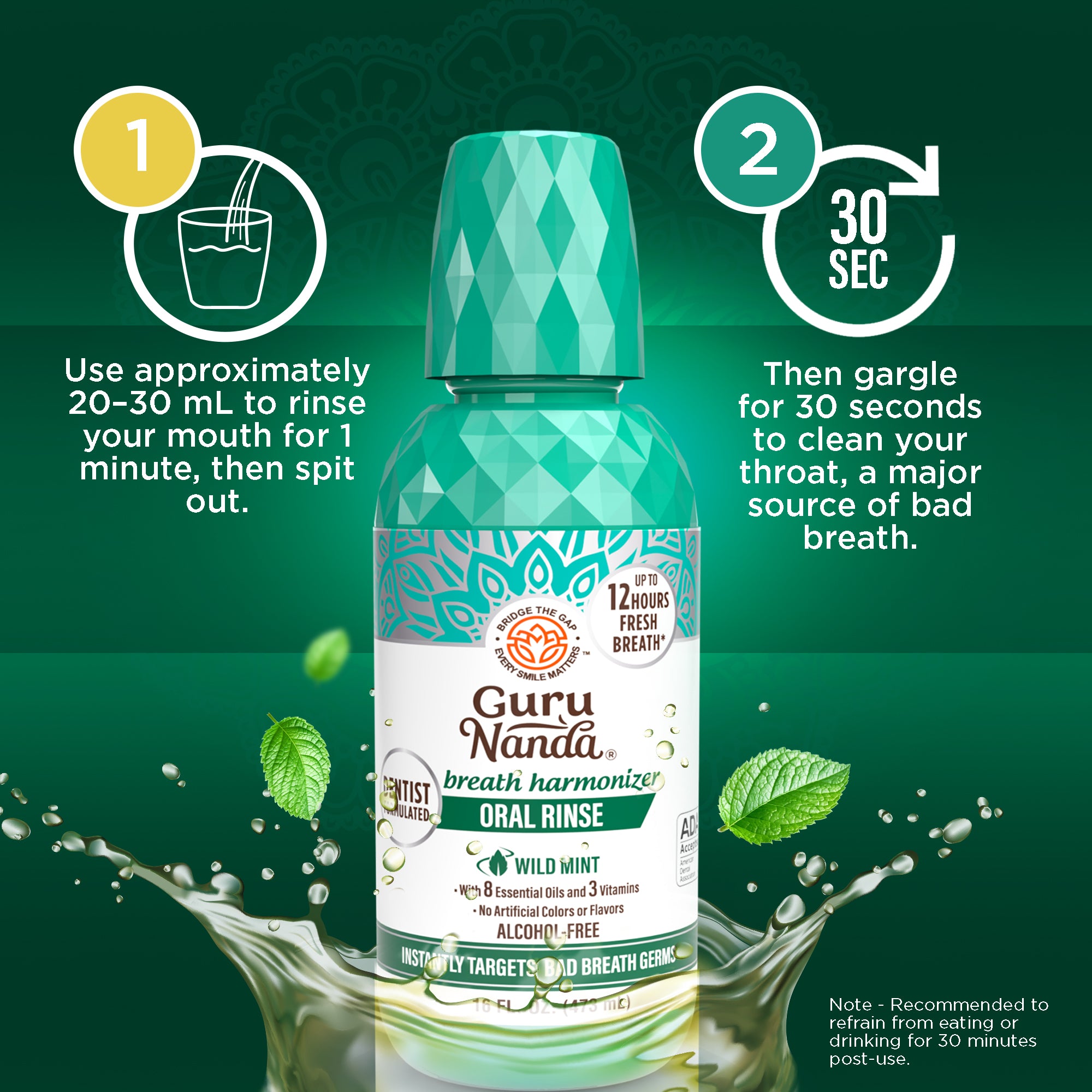 Oral Rinse Breath Harmonizer Mouthwash - Wild Mint (16 Fl Oz)