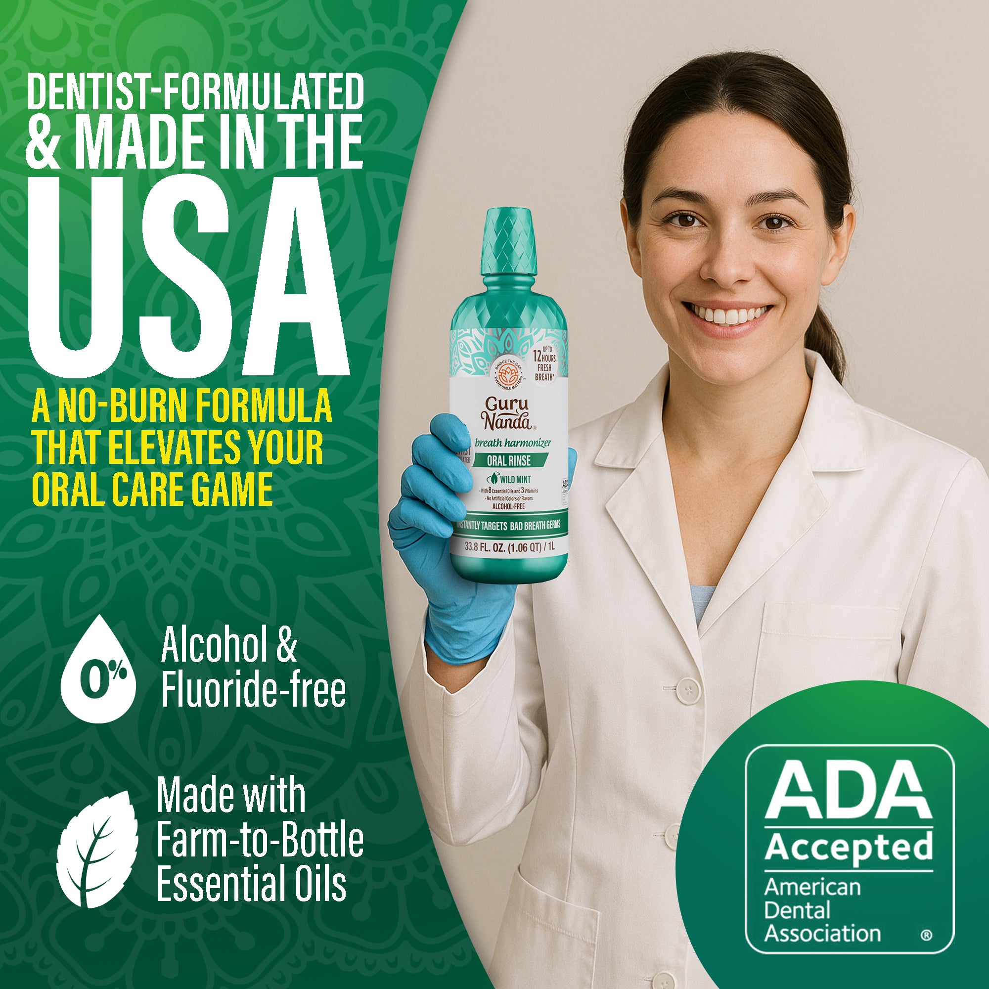 Oral Rinse Breath Harmonizer Mouthwash - Wild Mint (33.8 Fl Oz)