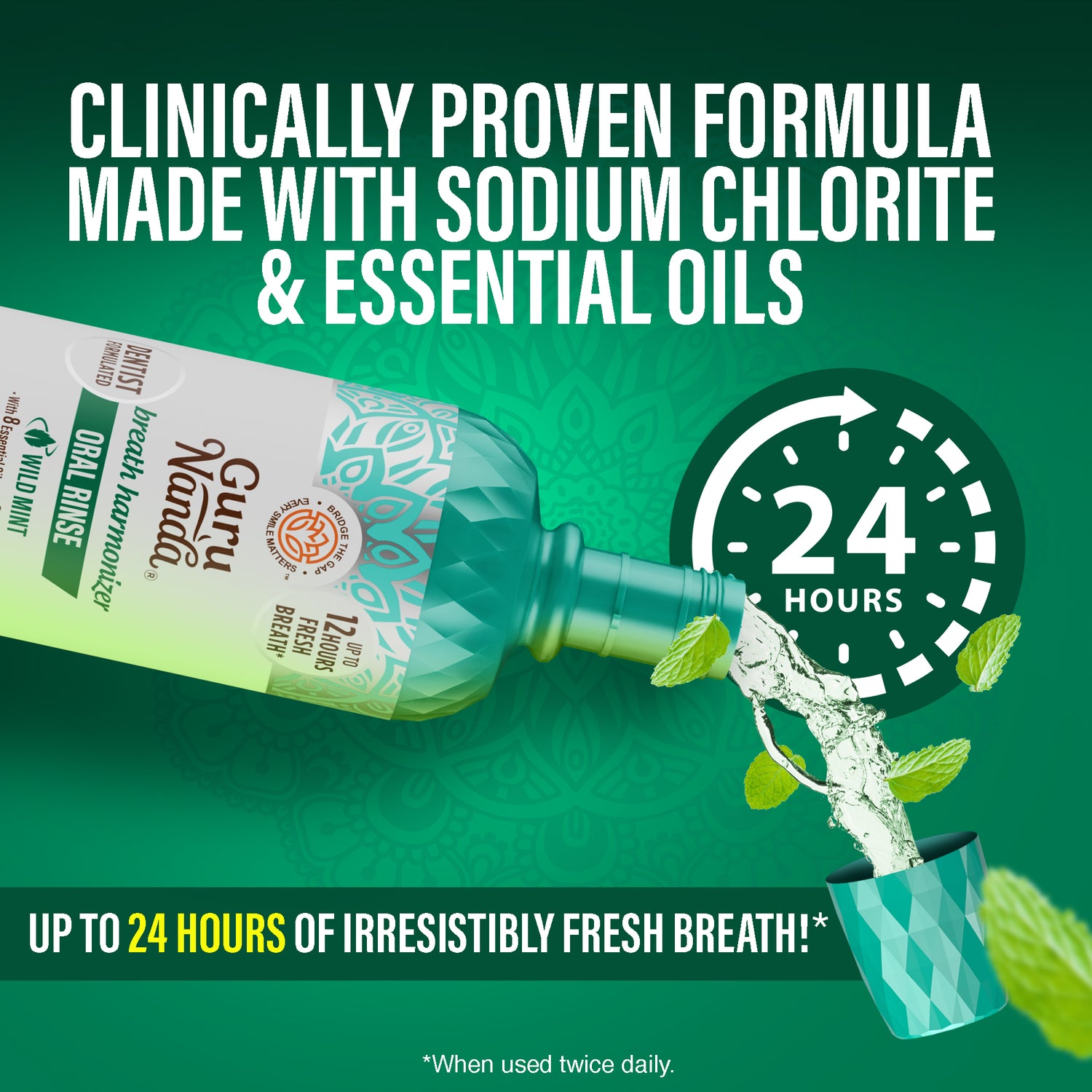 Oral Rinse Breath Harmonizer Mouthwash - Wild Mint (33.8 Fl Oz)