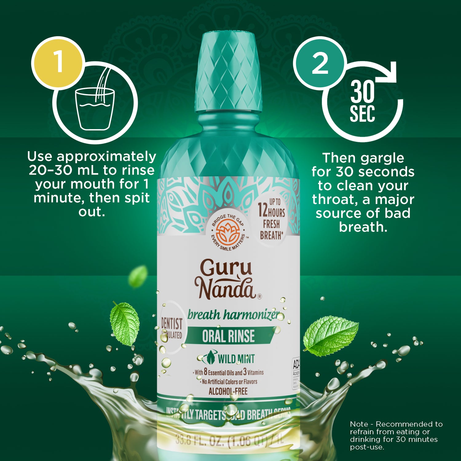 Oral Rinse Breath Harmonizer Mouthwash - Wild Mint (33.8 Fl Oz)