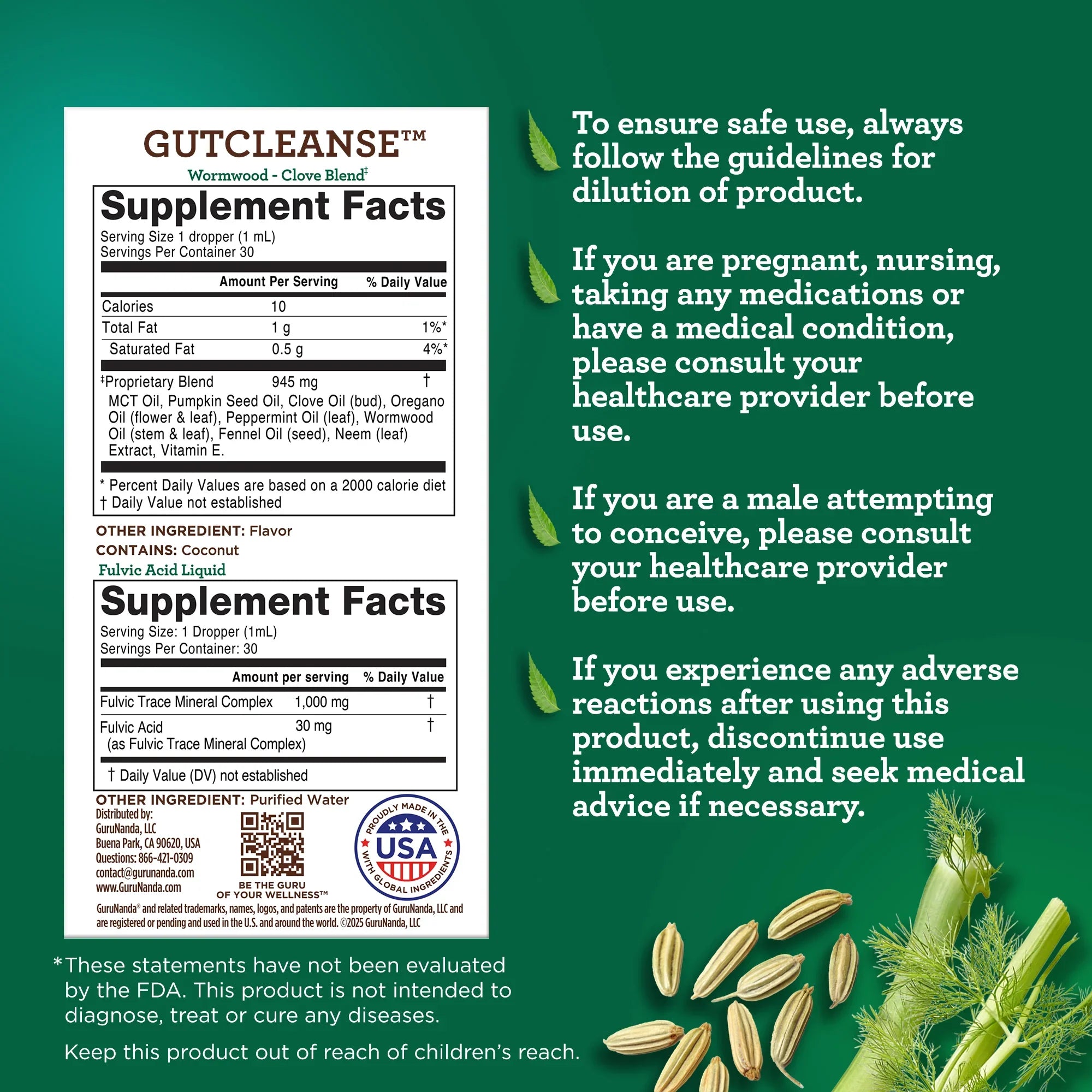 Limpieza intestinal con ajenjo, clavo y ácido fúlvico: suplemento de 2 pasos