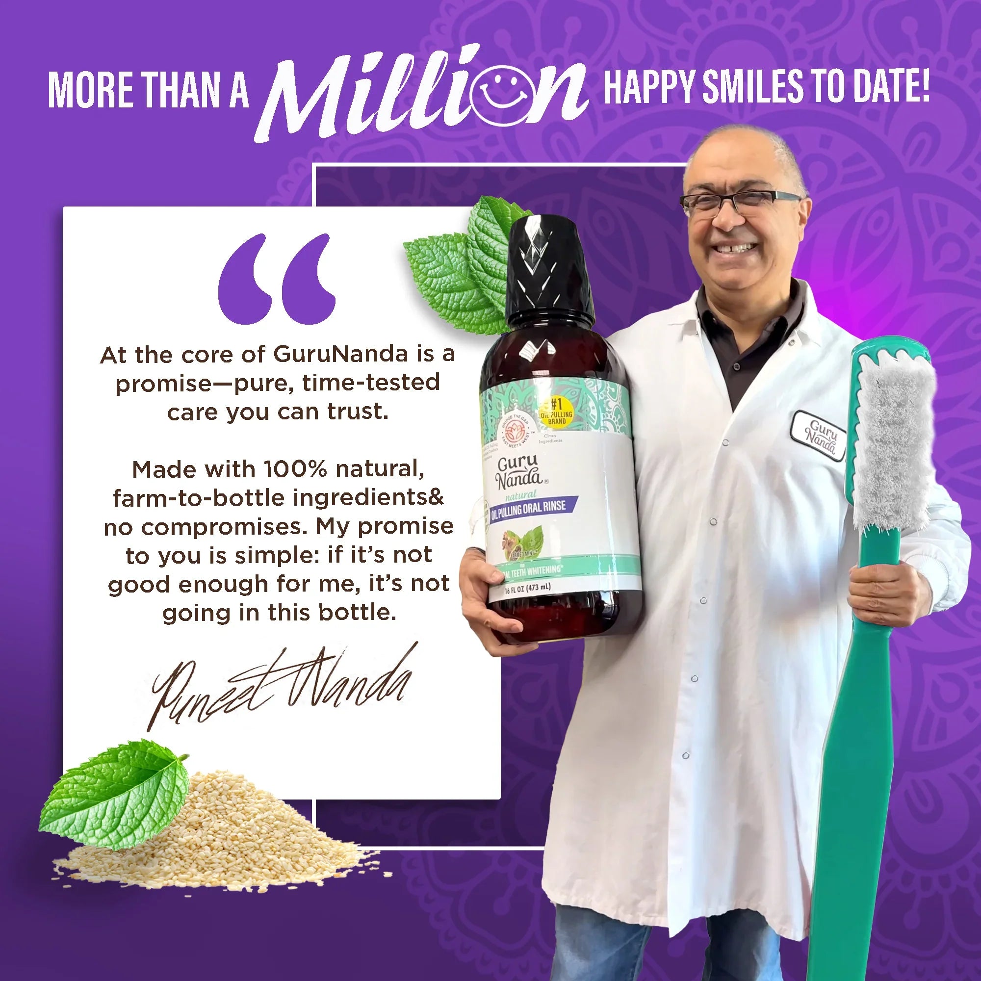 Exfoliación con aceite de sésamo y menta - 8 oz