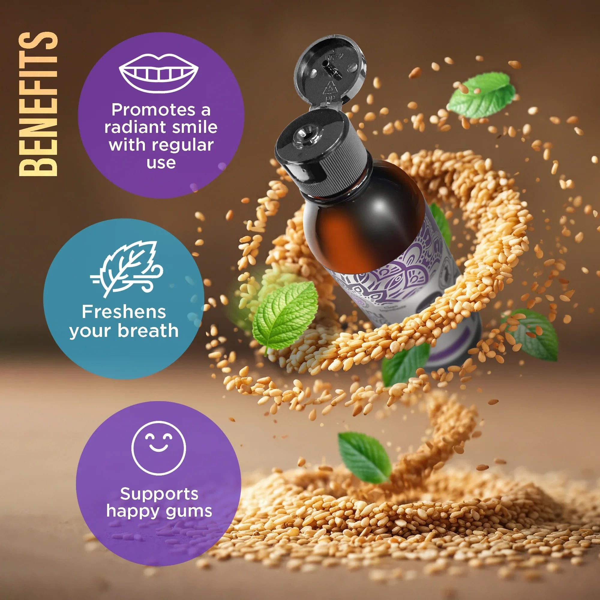 Exfoliación con aceite de sésamo y menta - 8 oz