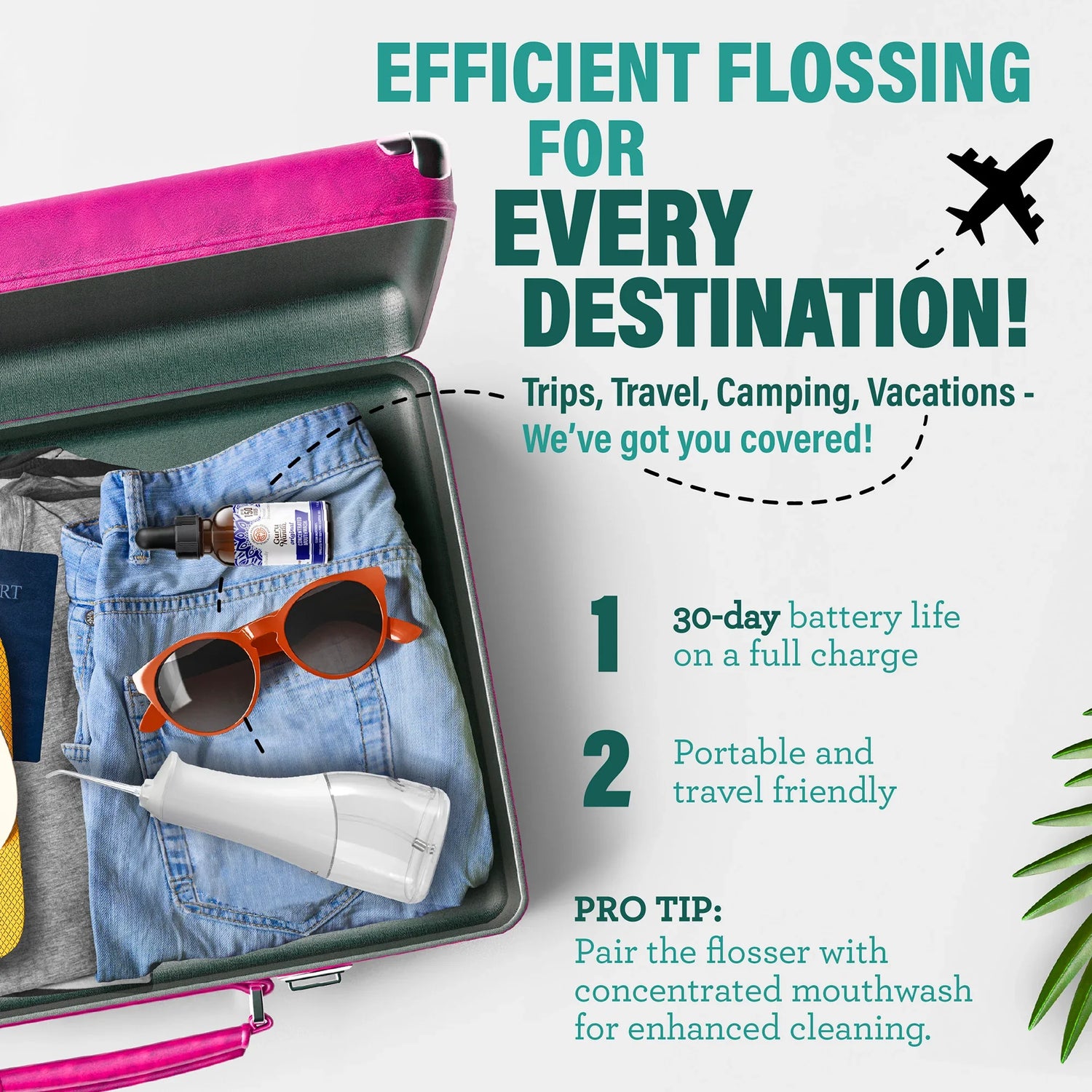 Deep Clean Dental Water Flosser 2.0 XL (380ml) - White