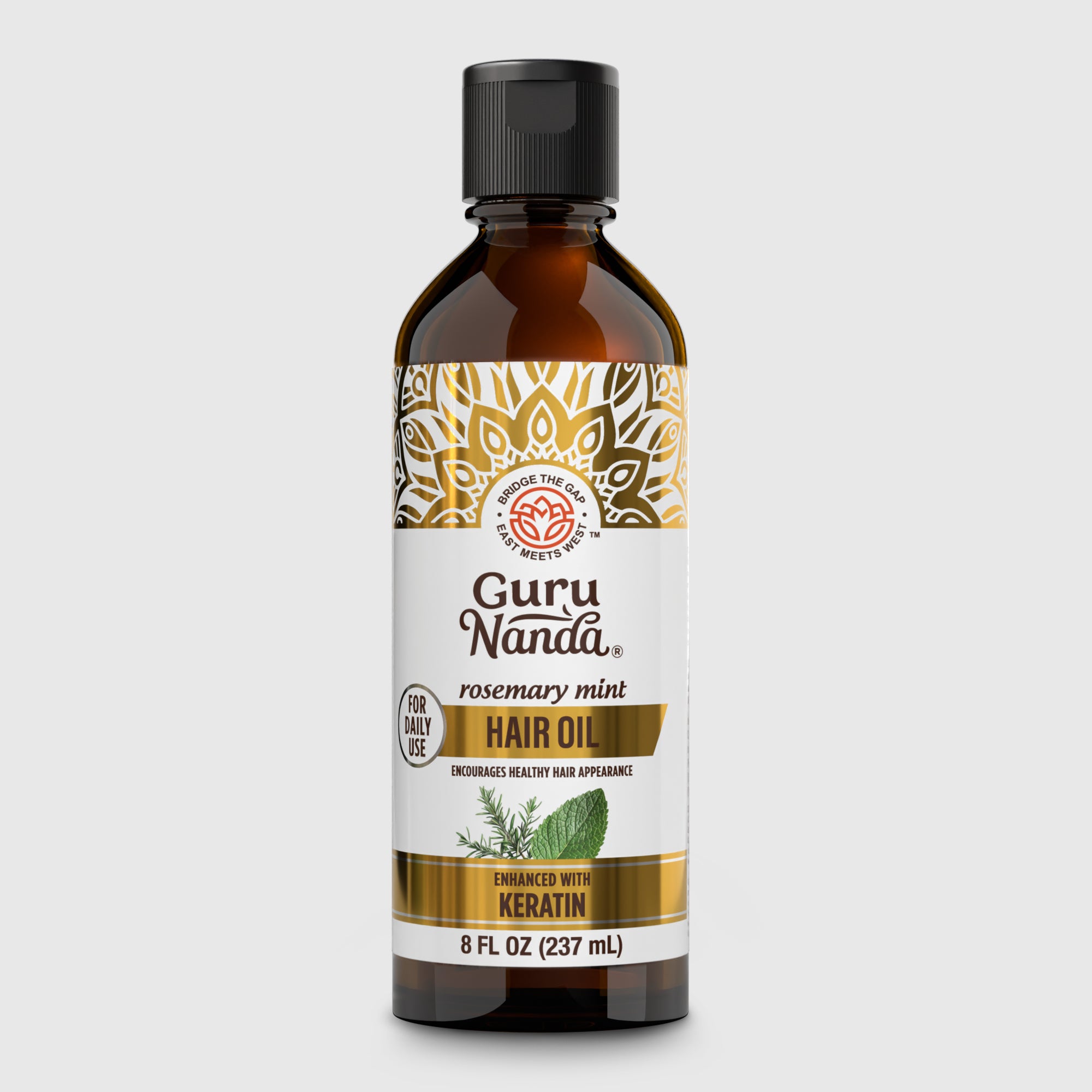Huile capillaire à la menthe et au romarin avec kératine - 236 ml