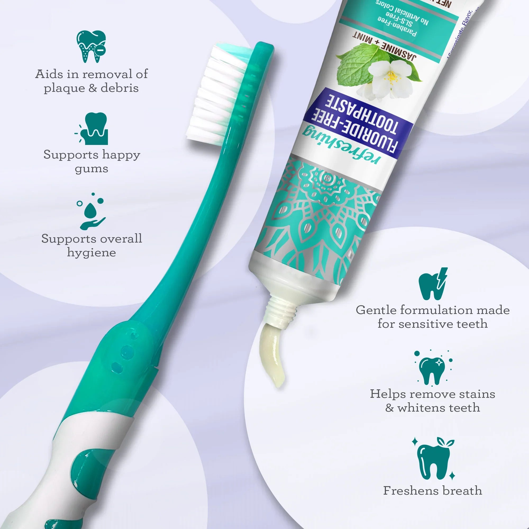 Travel Kit – Folding Toothbrush & Hydroxyapatite Toothpaste, Jasmine Mint – 0.98 oz
