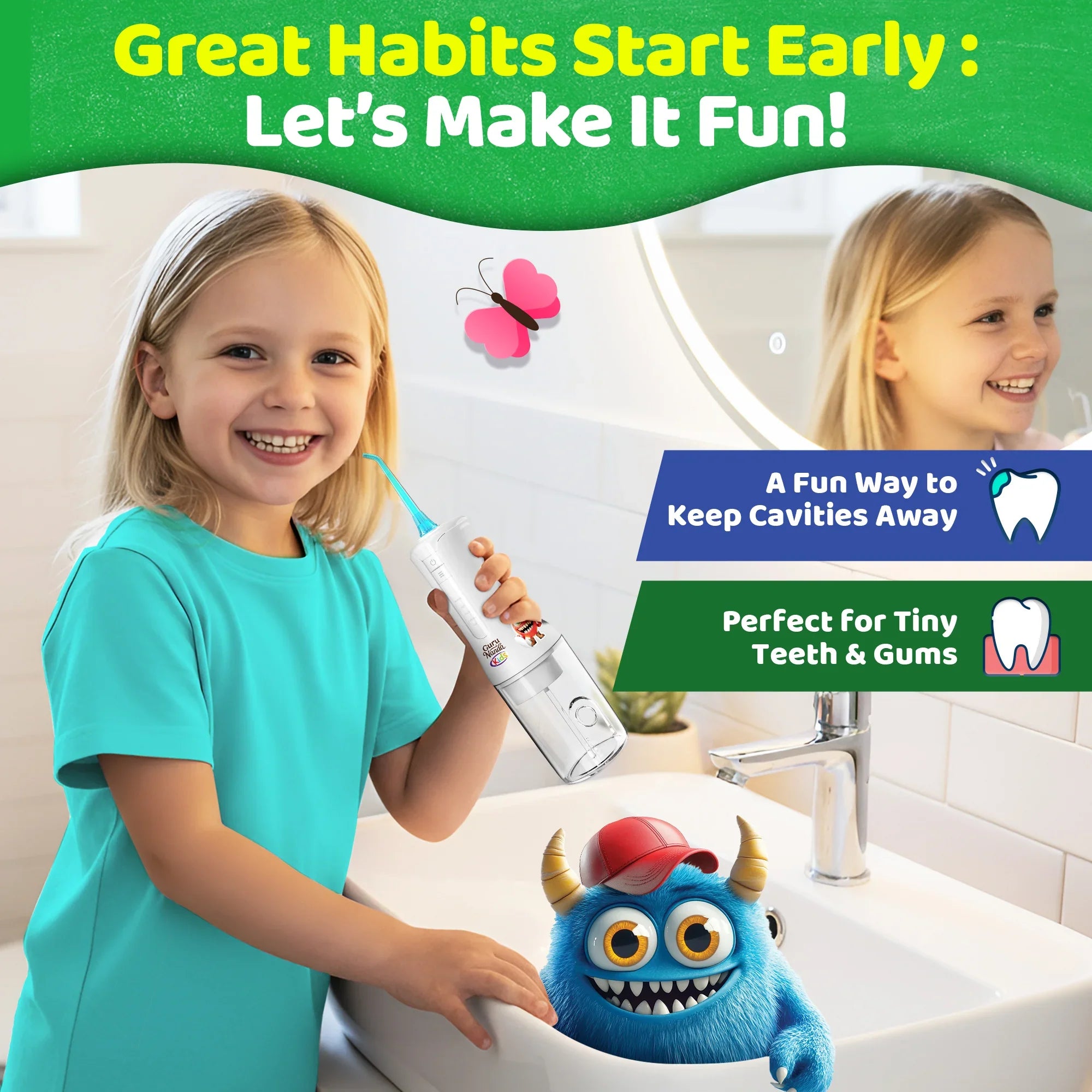 Kids Water Flosser Replacement Tips – 6 Pack