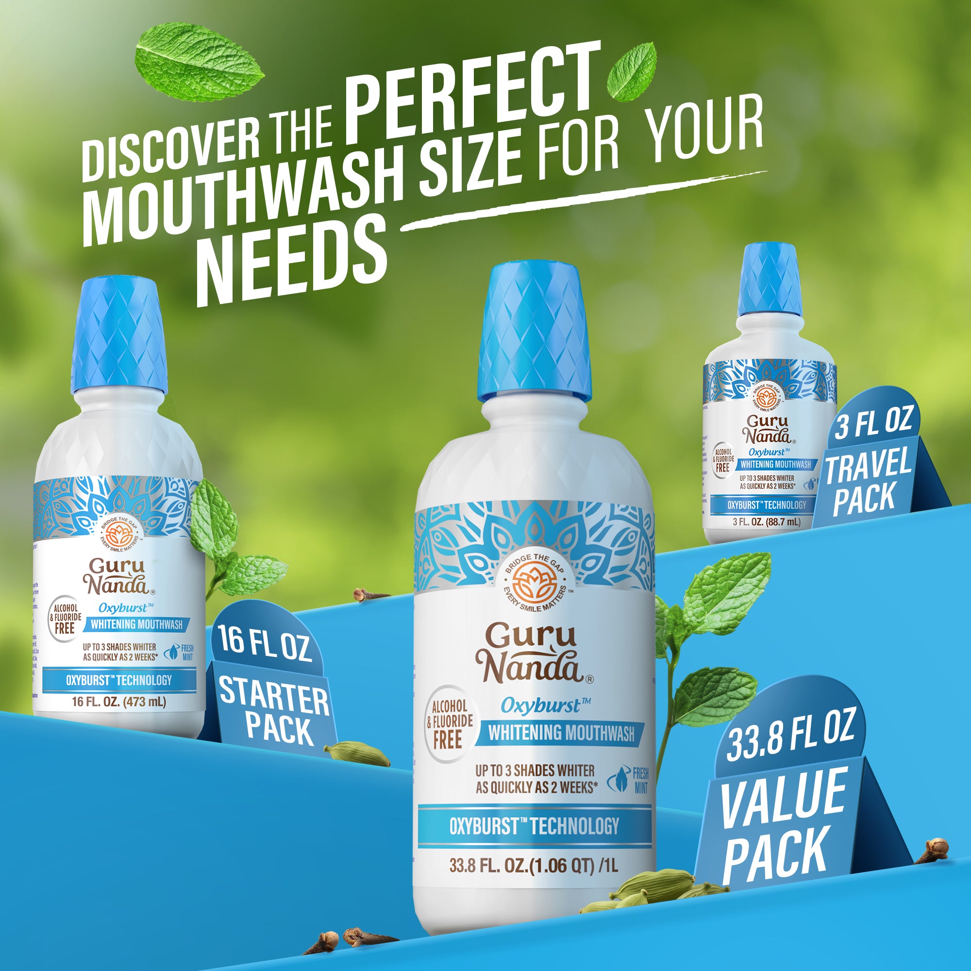 Oxyburst Whitening Oral Rinse Mouthwash - 1L