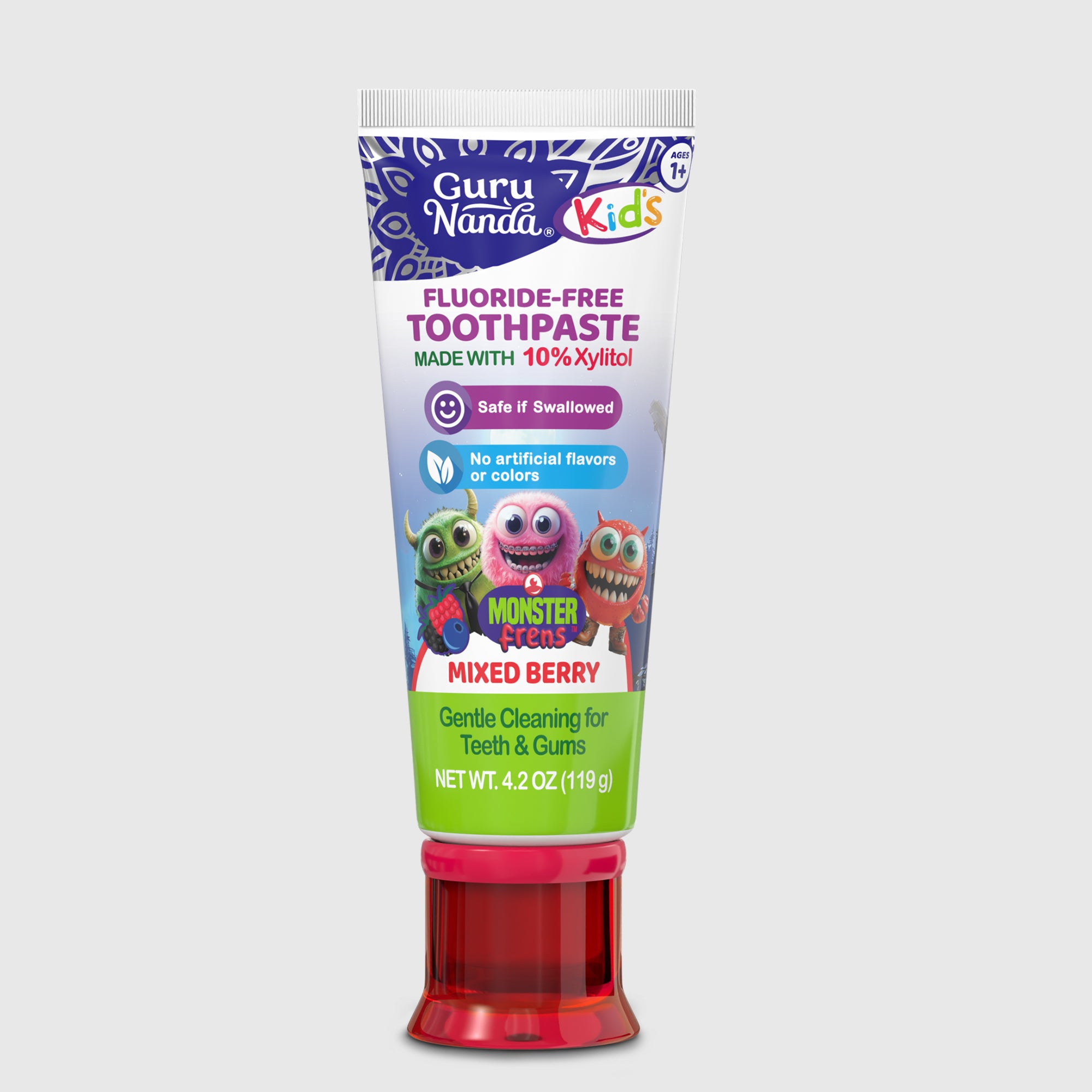 Dentifrice sans fluorure pour tout-petits avec 10 % de xylitol - Saveur de baies mélangées - 120 g