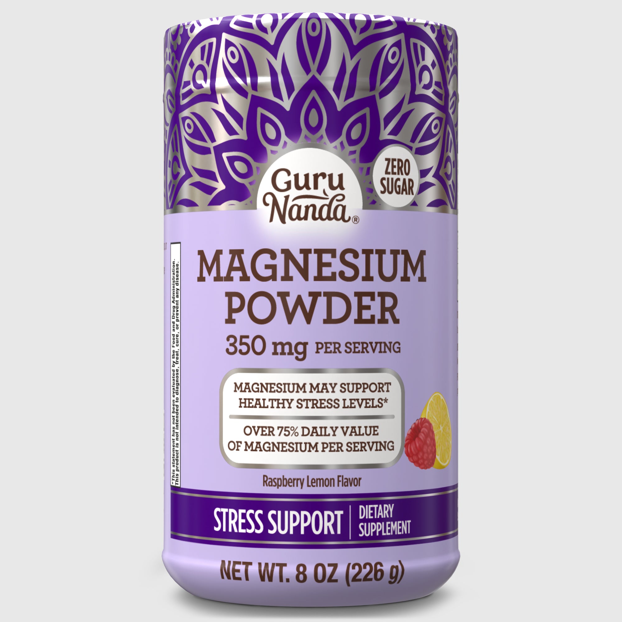 Magnesio en Polvo, Frambuesa Limón – 8 oz