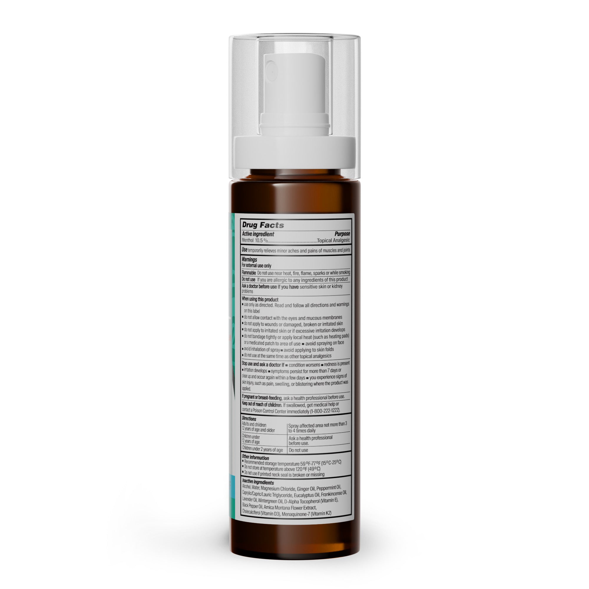 GuruNanda Menthol with Magnesium Spray for Pain Relief - Pack of 3