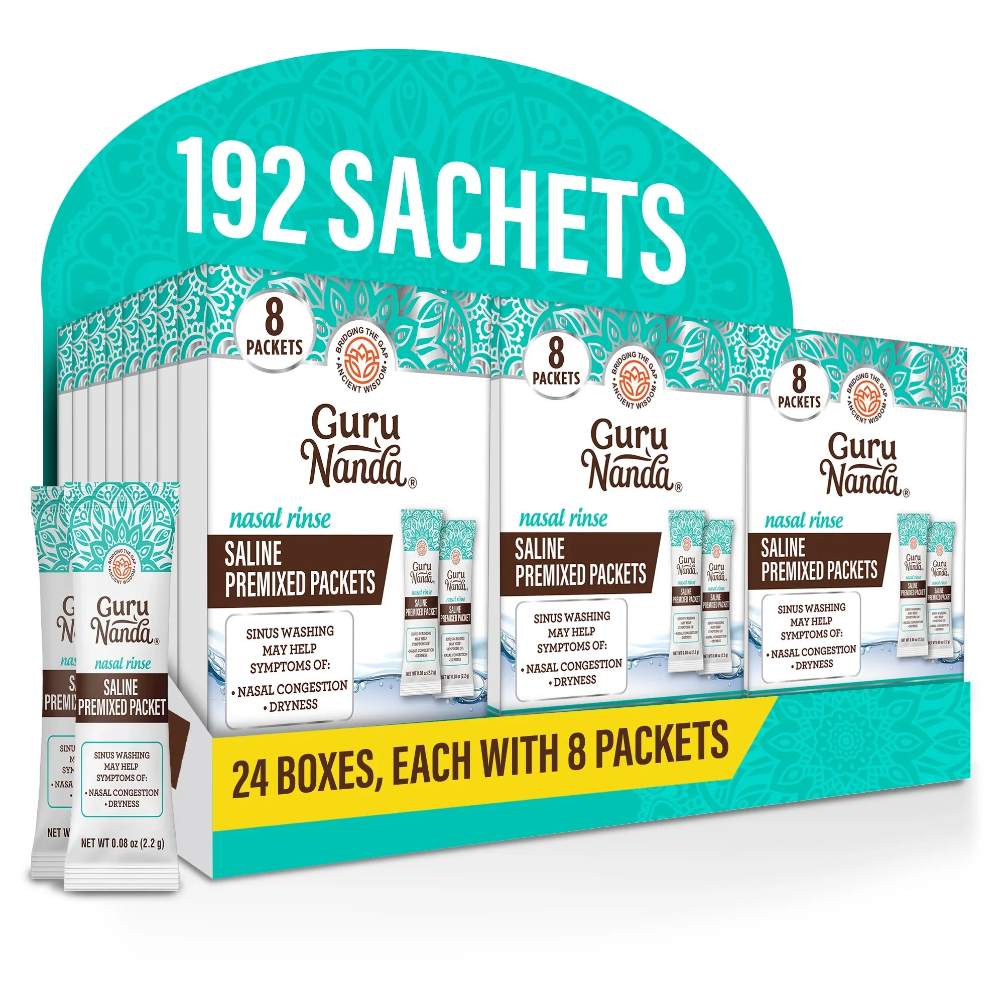 Premixed Saline Packets - 192 Count