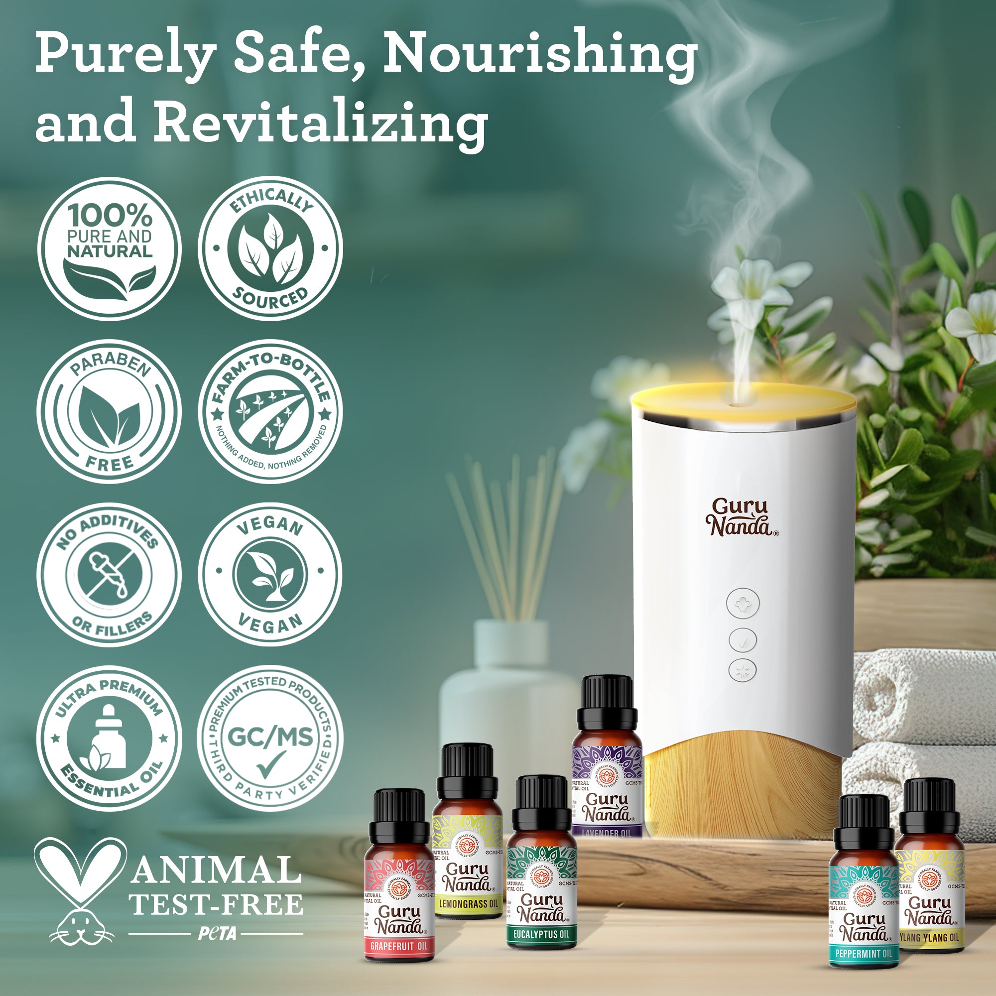 Set de 6 aceites esenciales de notas individuales, 10 ml