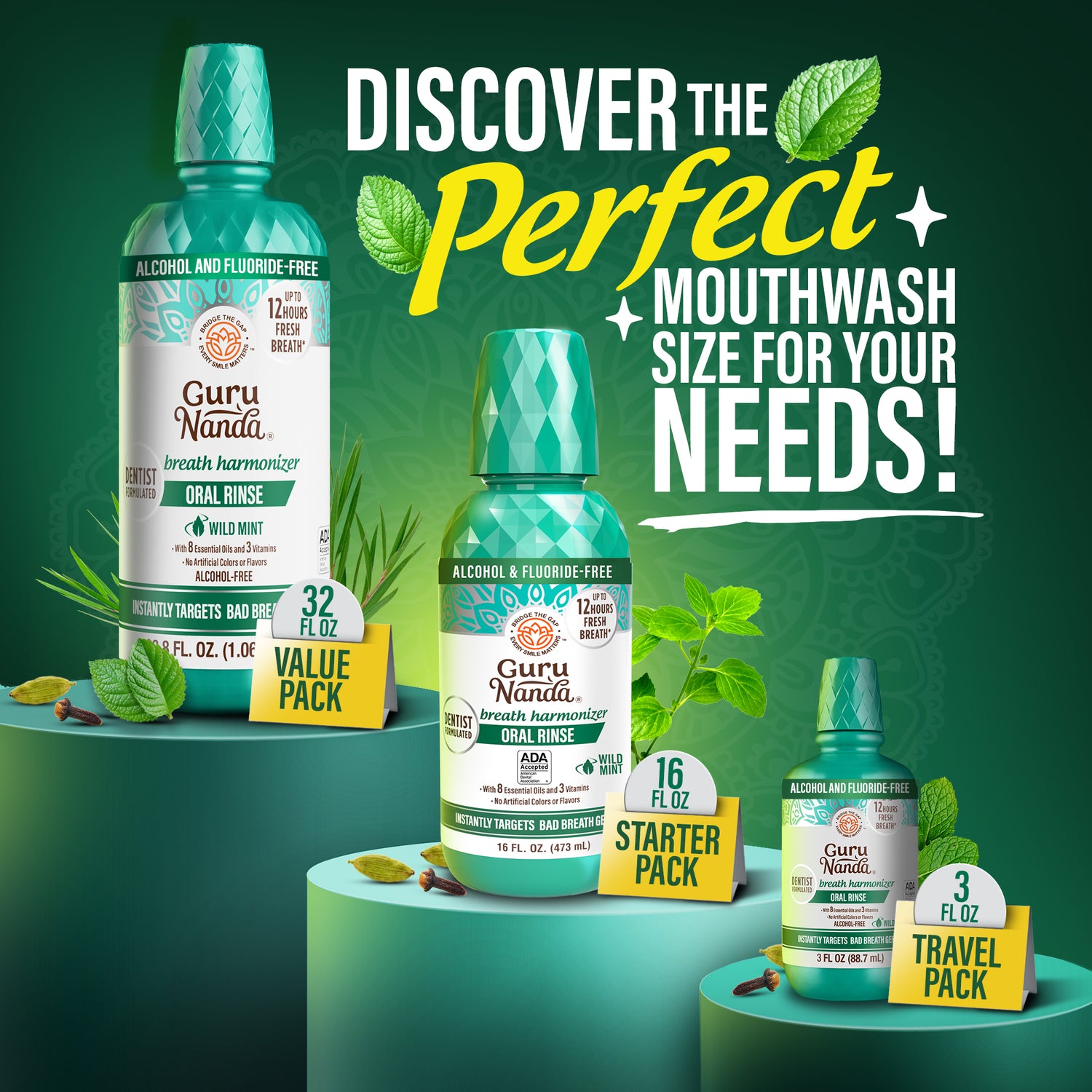 Enjuague bucal Oral Rinse Breath Harmonizer - Tamaño de viaje - Menta silvestre (85 ml)