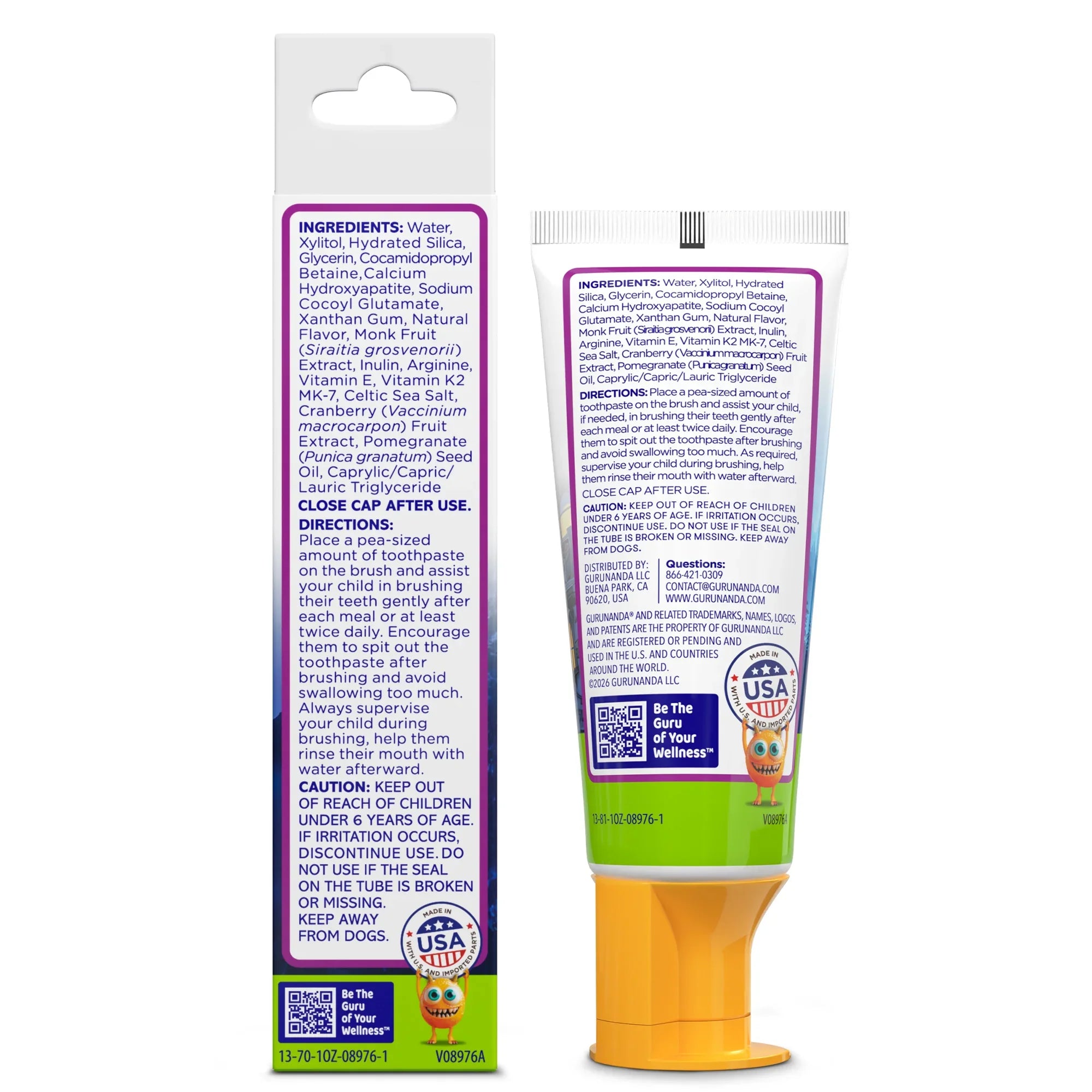 Kids Toothpaste with Xylitol & Hydroxyapatite, Strawberry Mango – 0.98 oz