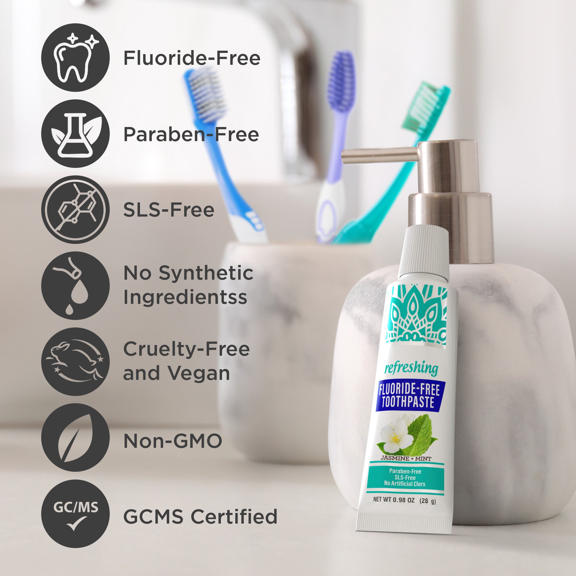 Jasmine Mint Fluoride-Free Hydroxyapatite Travel Size Toothpaste