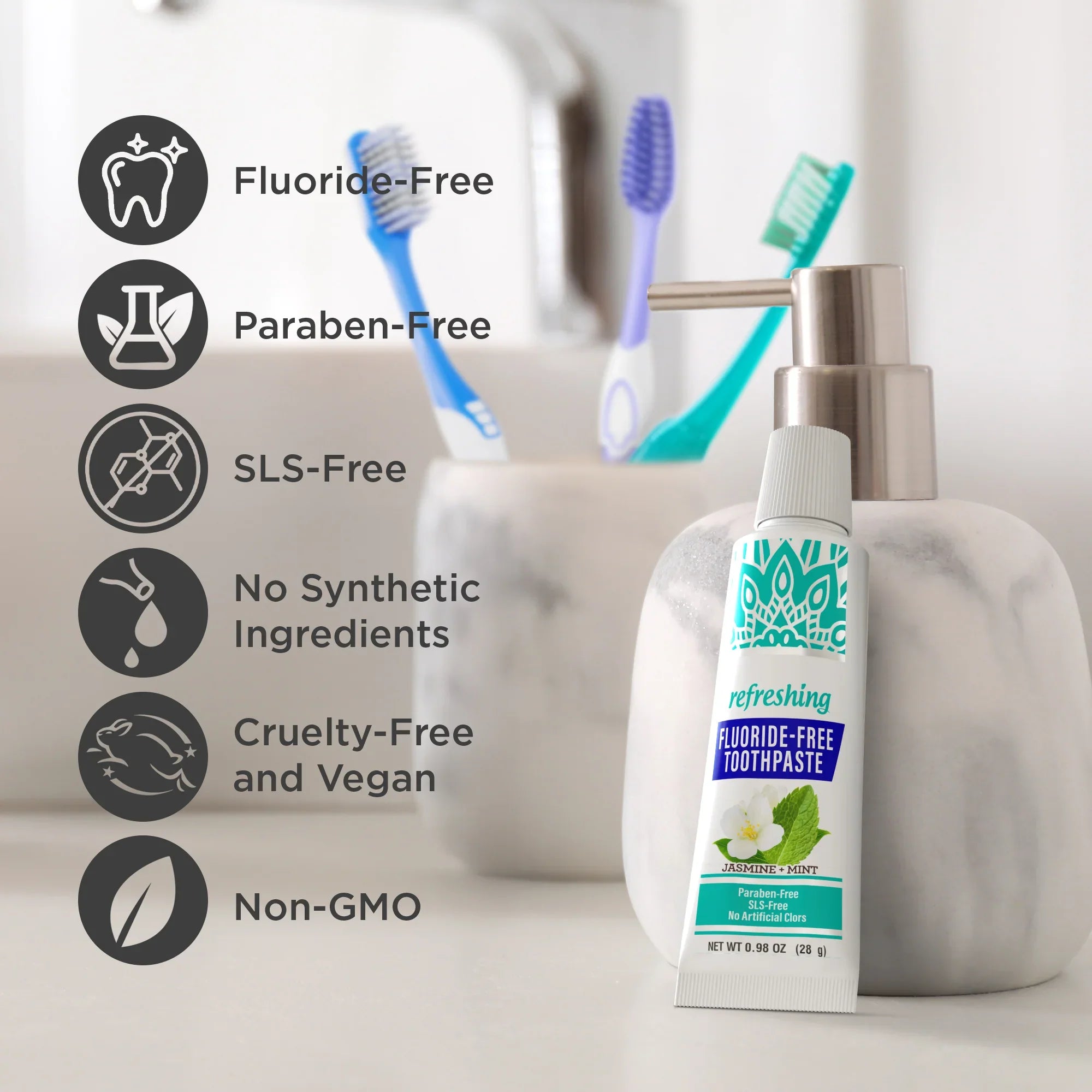 Hydroxyapatite Toothpaste, Jasmine Mint – 0.98 oz