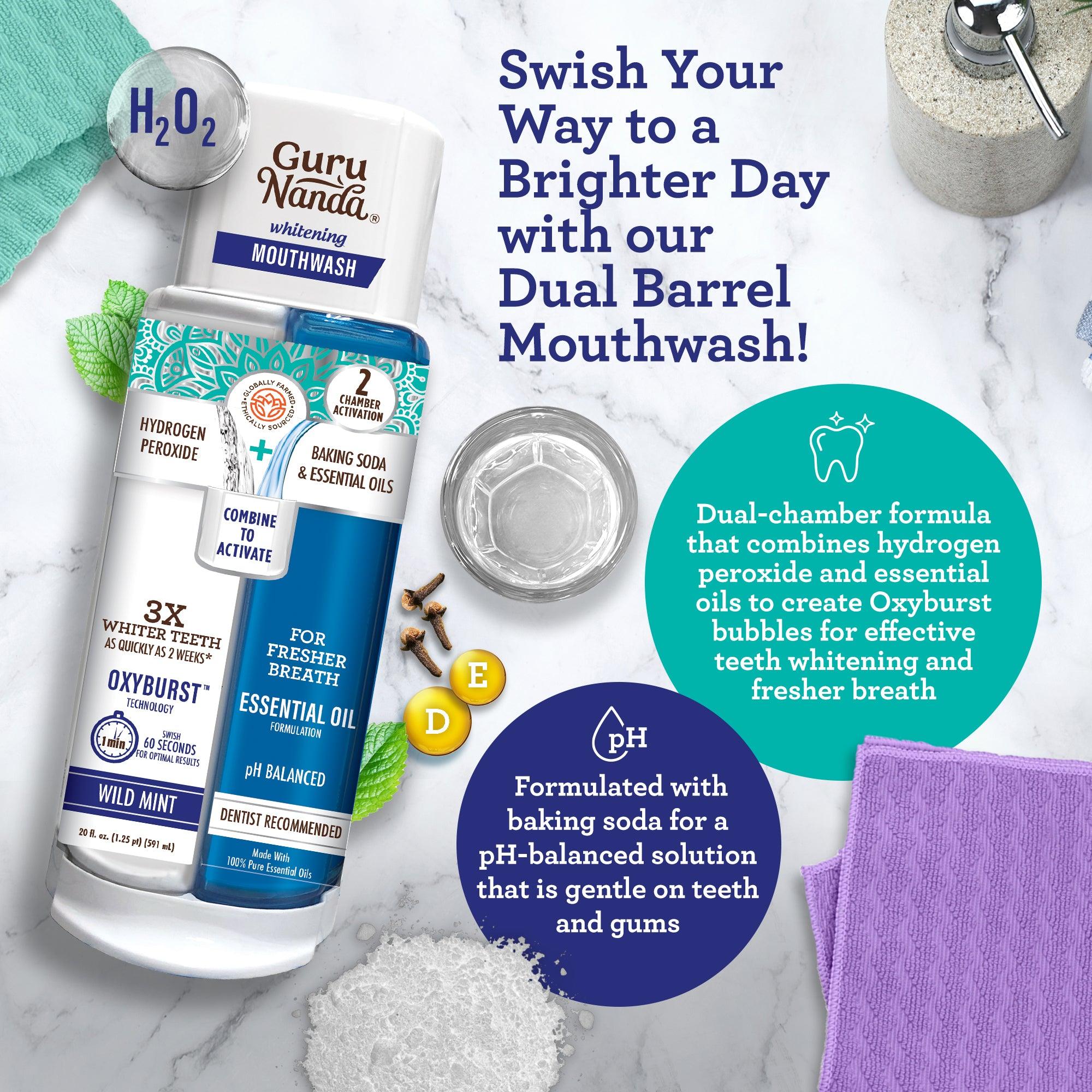 Whitening Wonder - Bandes blanchissantes 7 jours + bain de bouche Oxyburst à double barillet