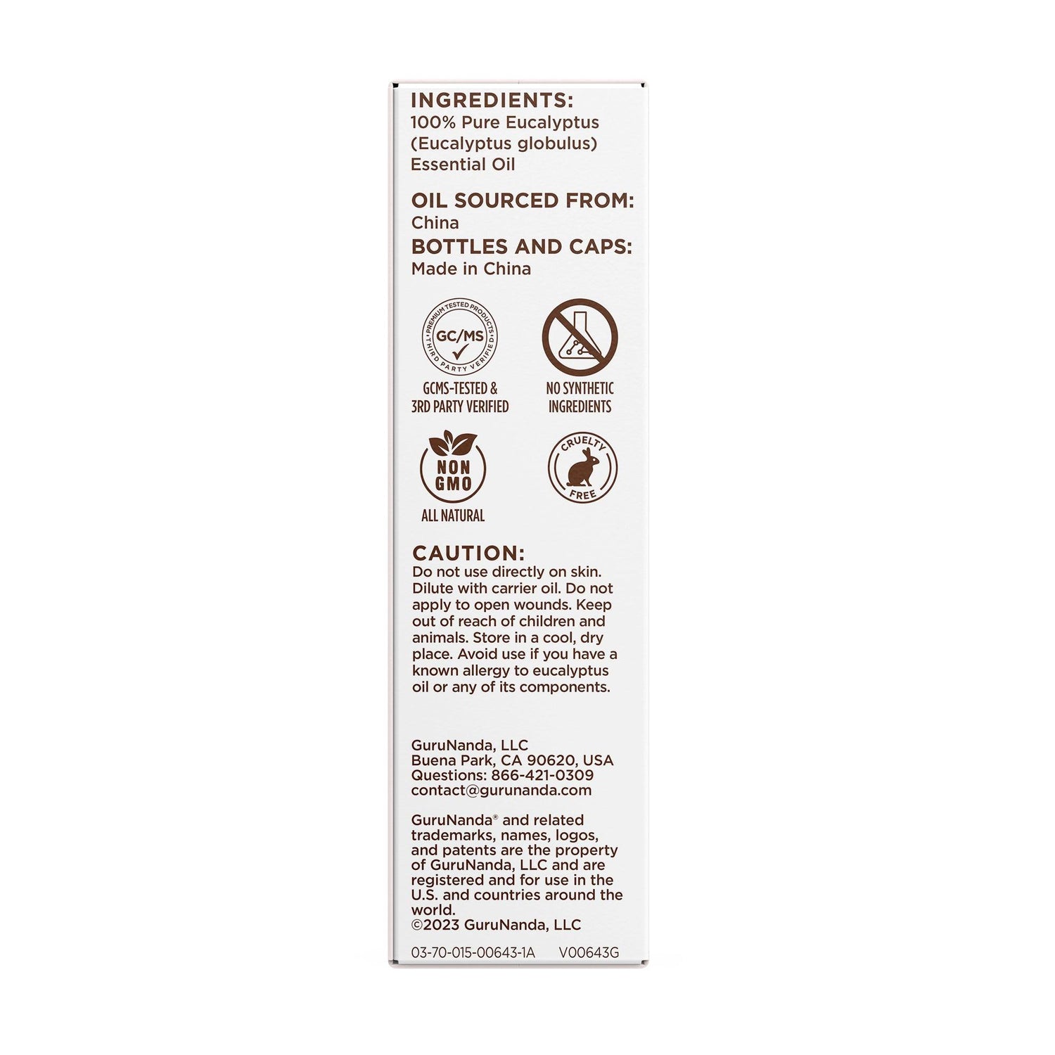 Eucalyptus Essential Oil, 15 ML - 1 PK - GuruNanda