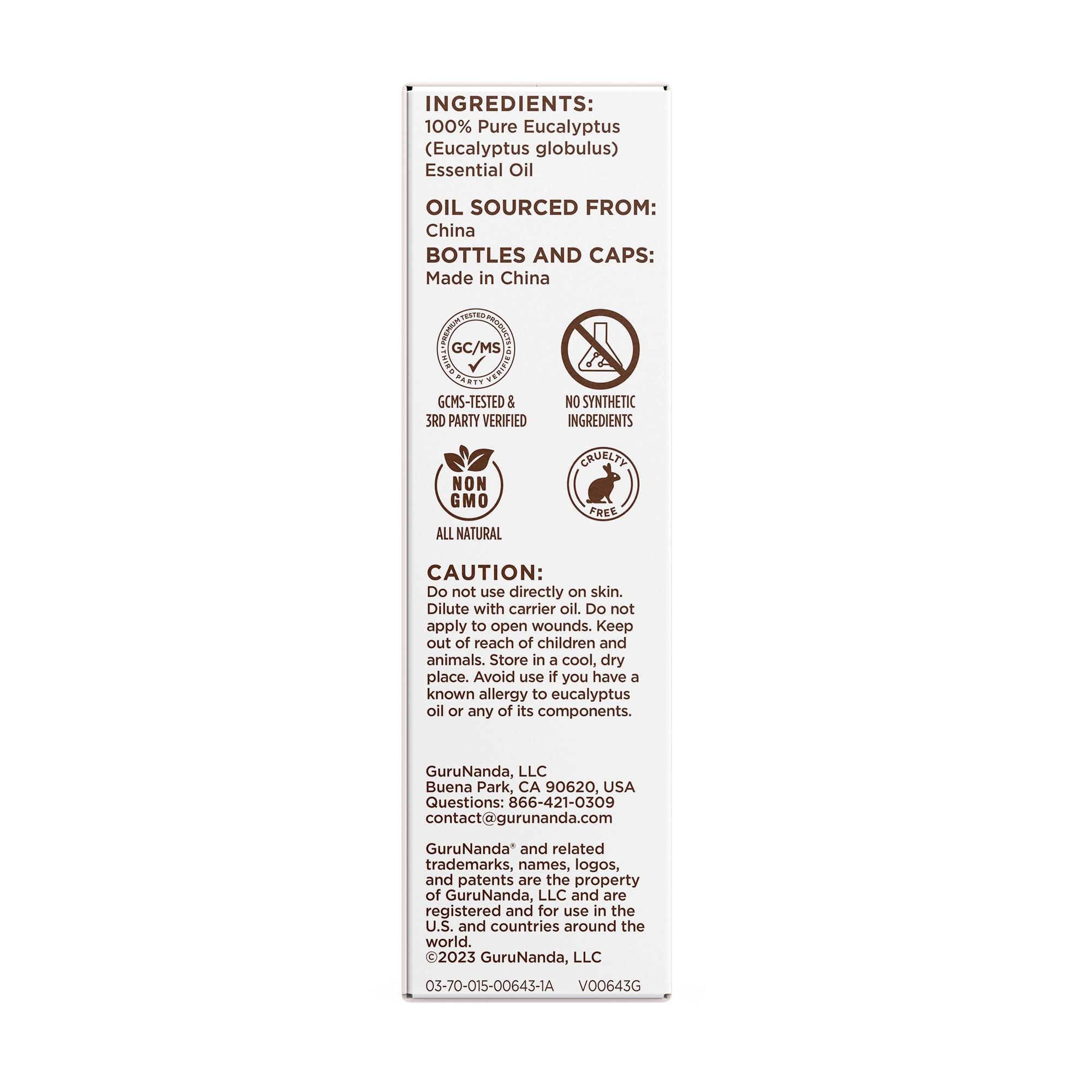 Eucalyptus Essential Oil, 15 ML - 1 PK - GuruNanda