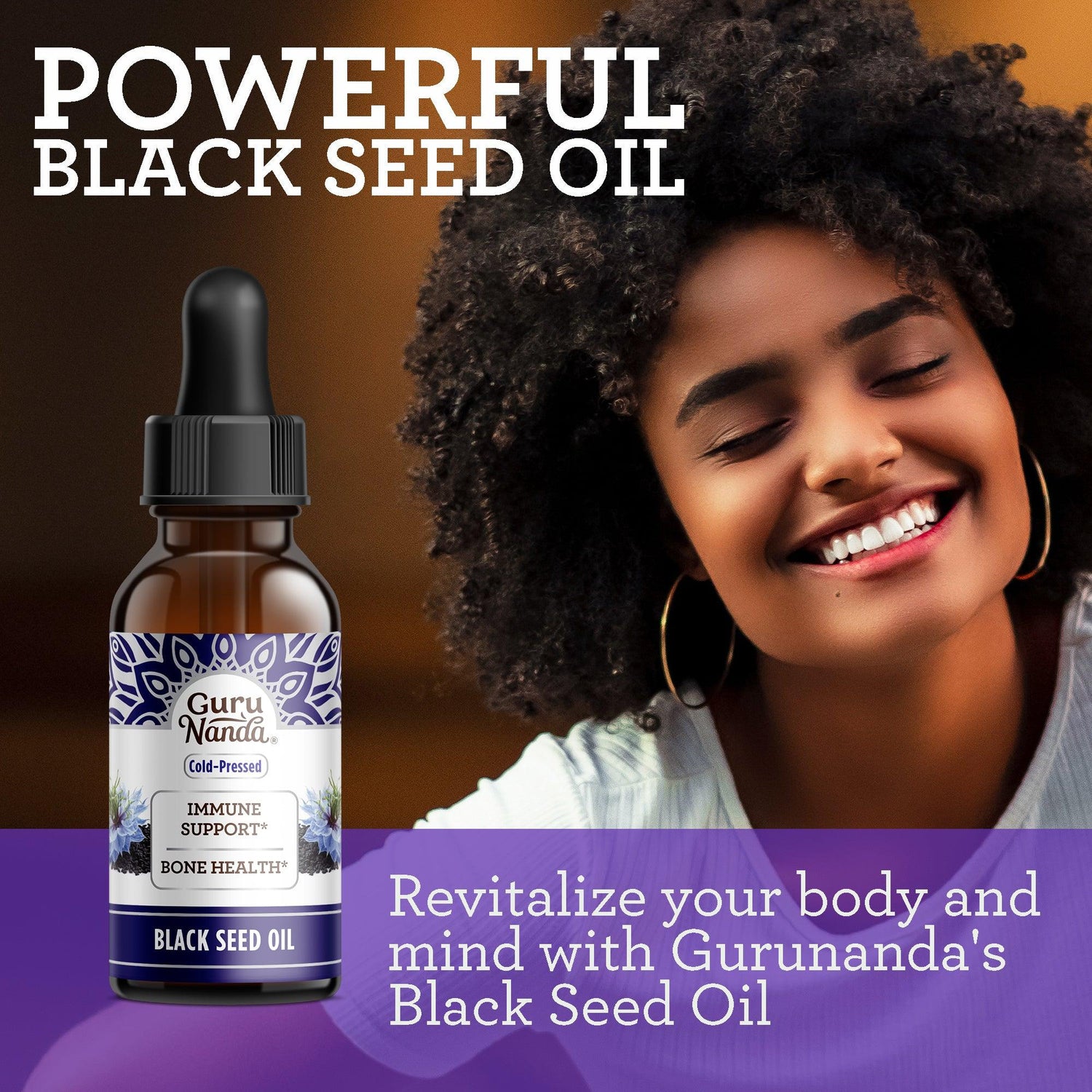 Gurunanda Cold Pressed Black Seed Oil with Vitamin D3, K2, & E (12-Pack) - GuruNanda
