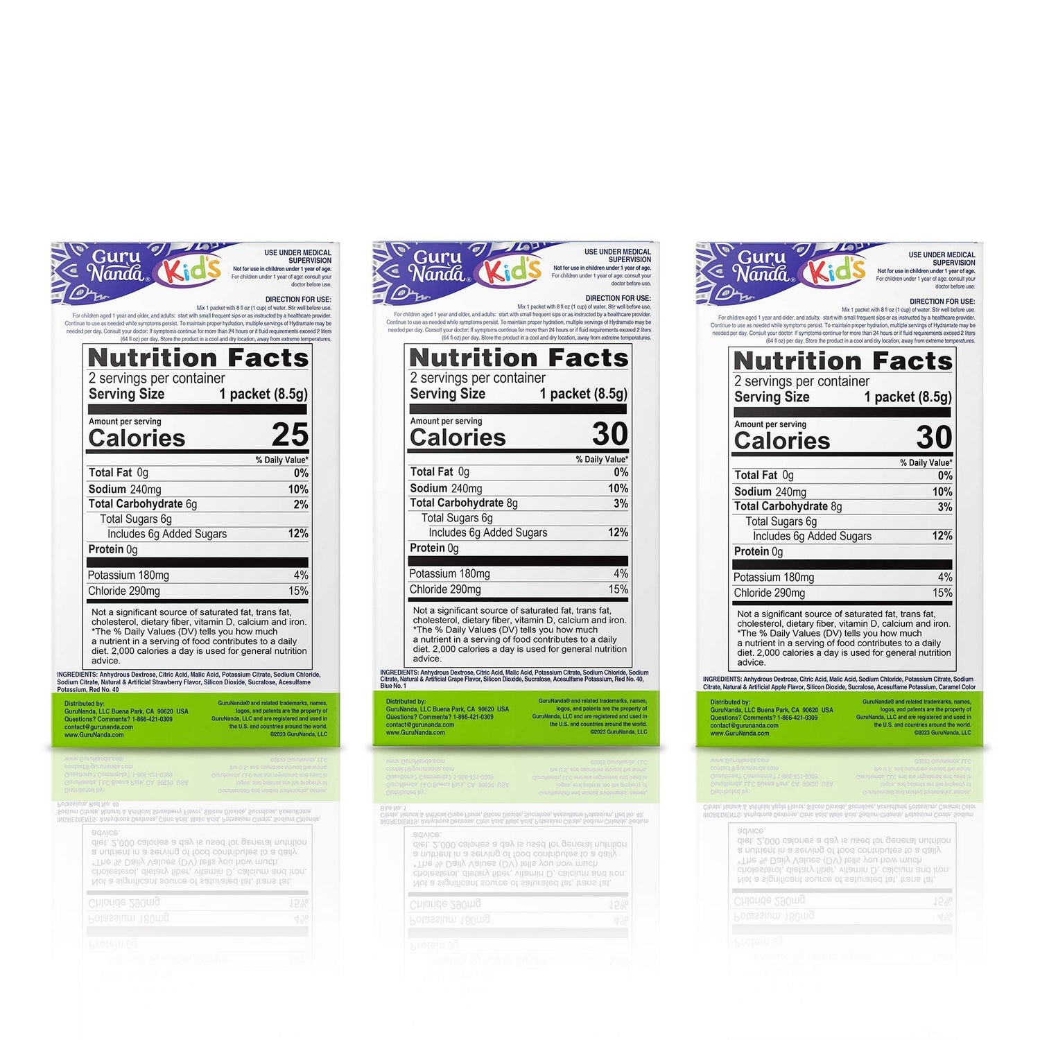 GuruNanda Kids Hydramate Hydration - Electrolyte Drink Mix - Various Flavor - 48 Count - GuruNanda